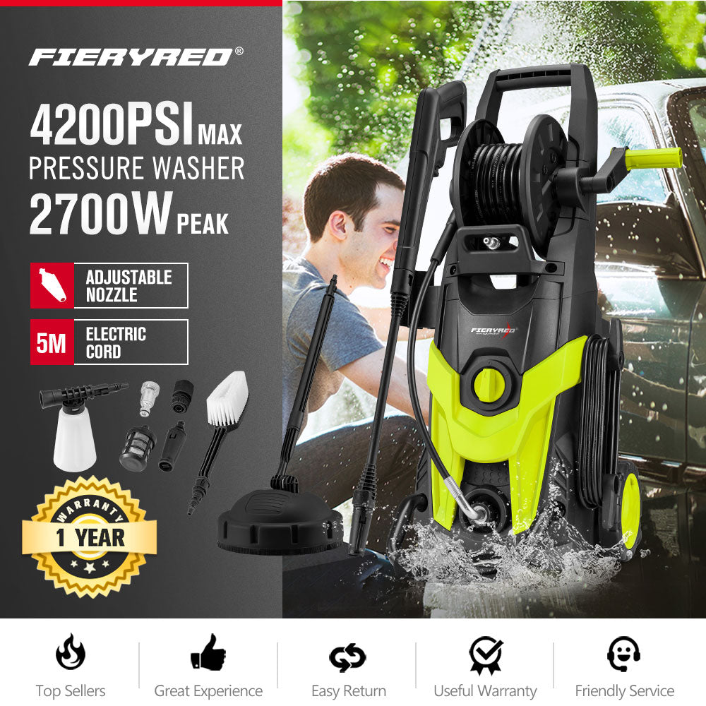 Fieryred 2700W Peak High Pressure Washer Cleaner Electric Water Gurney Pump - Sunyee