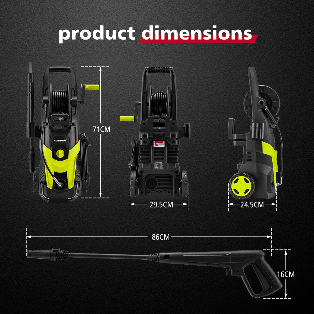 Fieryred 2700W Peak High Pressure Washer Cleaner Electric Water Gurney Pump - Sunyee