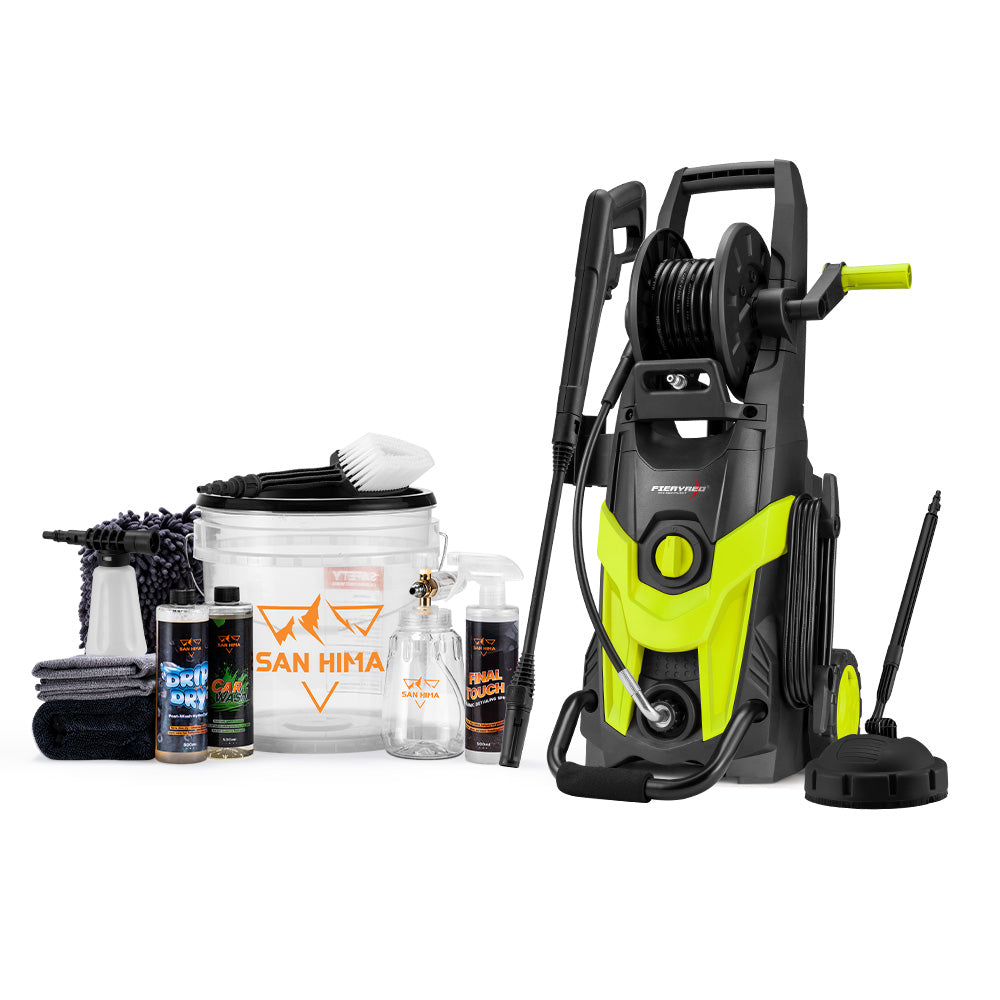 2700W Peak High Pressure Washer Cleaner 4200PSI Green + 10PCS Car Cleaning Kit - Sunyee