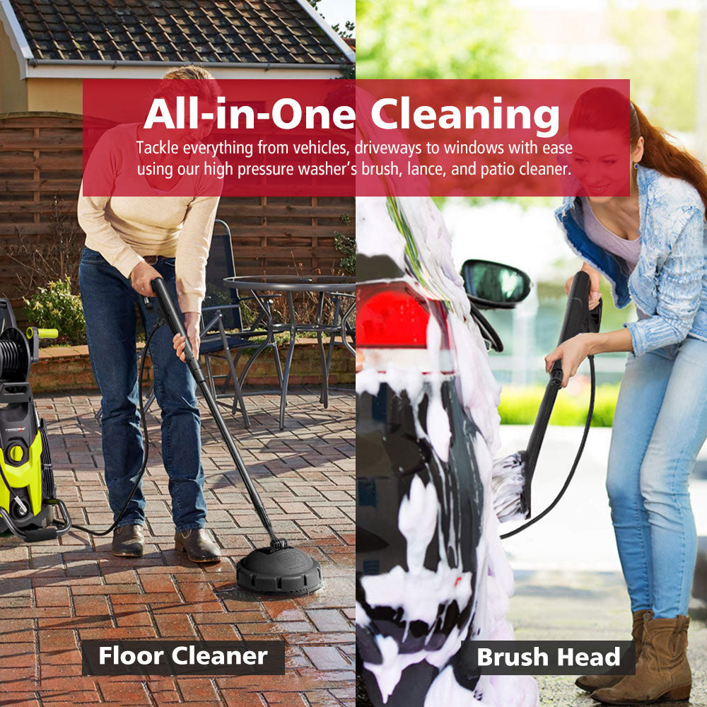 2700W Peak High Pressure Washer Cleaner 4200PSI Green + 10PCS Car Cleaning Kit - Sunyee