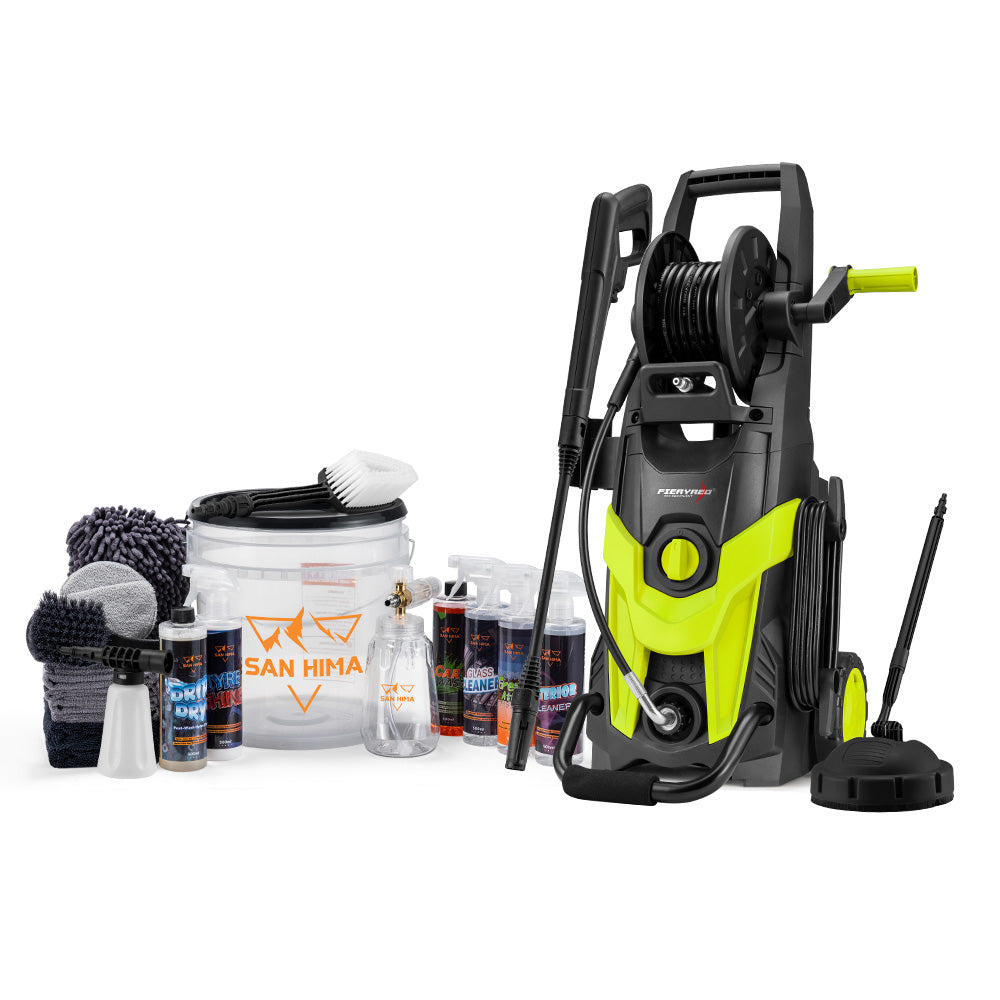 2700W Peak High Pressure Washer Cleaner 4200PSI Green + 18PCS Car Cleaning Kit - Sunyee