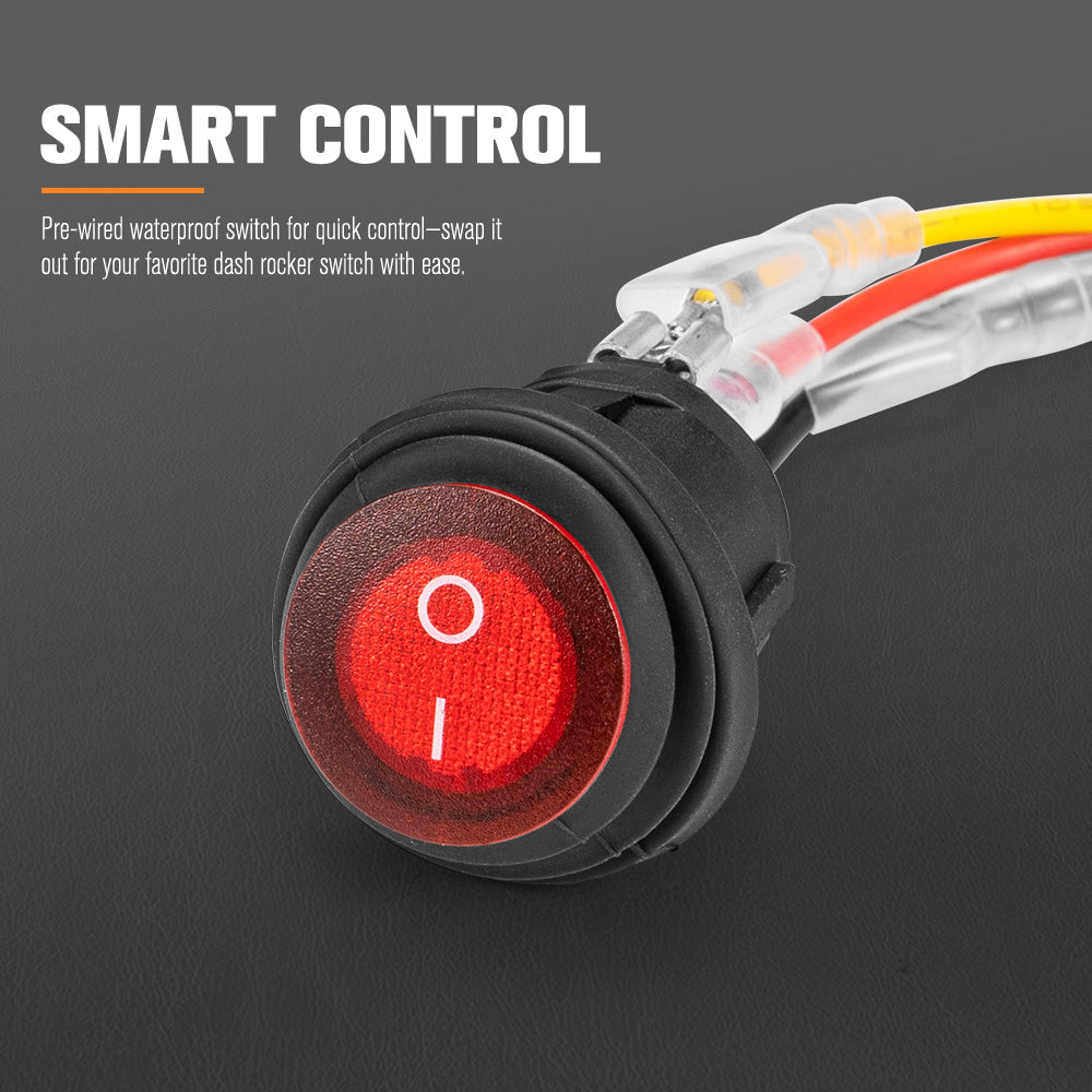 Lightfox 2 Way High Beam Wiring Harness w/ DT 2-Pin Connectors For LED Light Bar - Sunyee