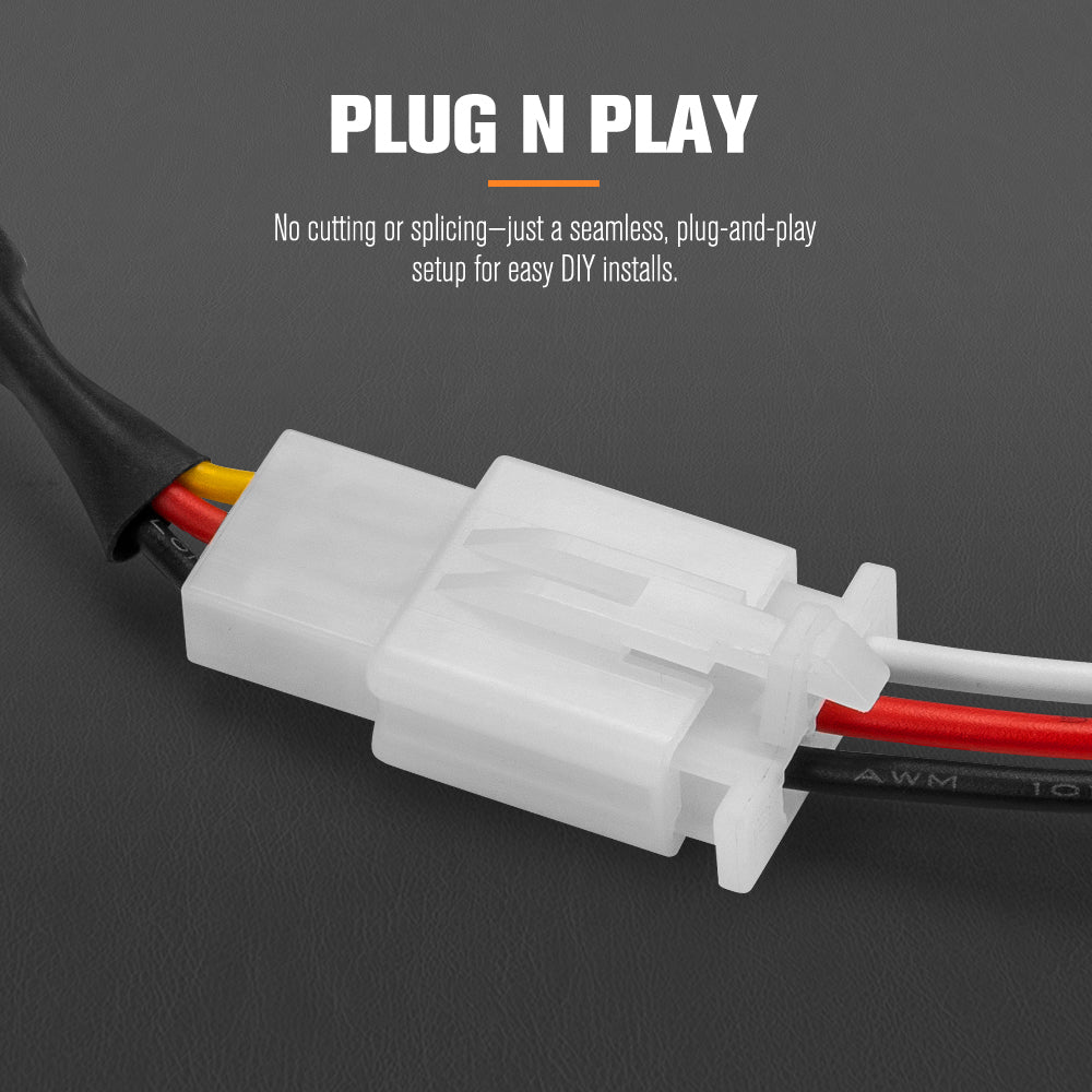 Lightfox 2 Way High Beam Wiring Harness w/ DT 2-Pin Connectors For LED Light Bar - Sunyee