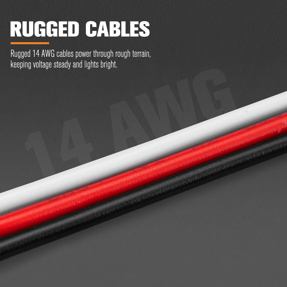 Lightfox 2 Way High Beam Wiring Harness w/ DT 2-Pin Connectors For LED Light Bar - Sunyee