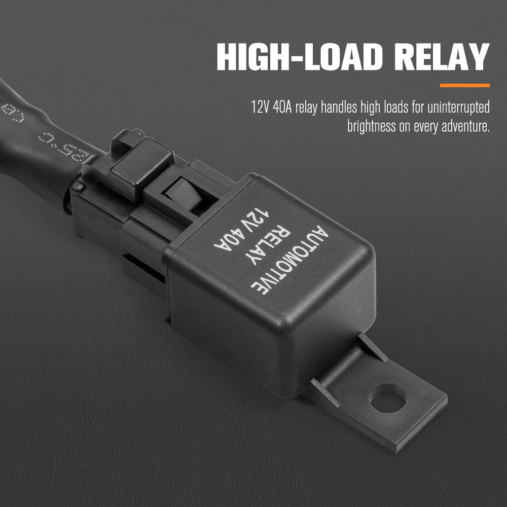 Lightfox 2 Way High Beam Wiring Harness w/ DT 2-Pin Connectors For LED Light Bar - Sunyee