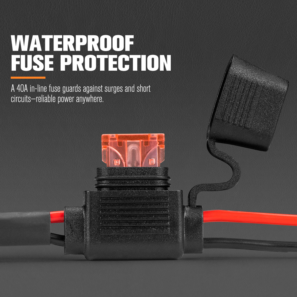 Lightfox 2 Way High Beam Wiring Harness w/ DT 2-Pin Connectors For LED Light Bar - Sunyee