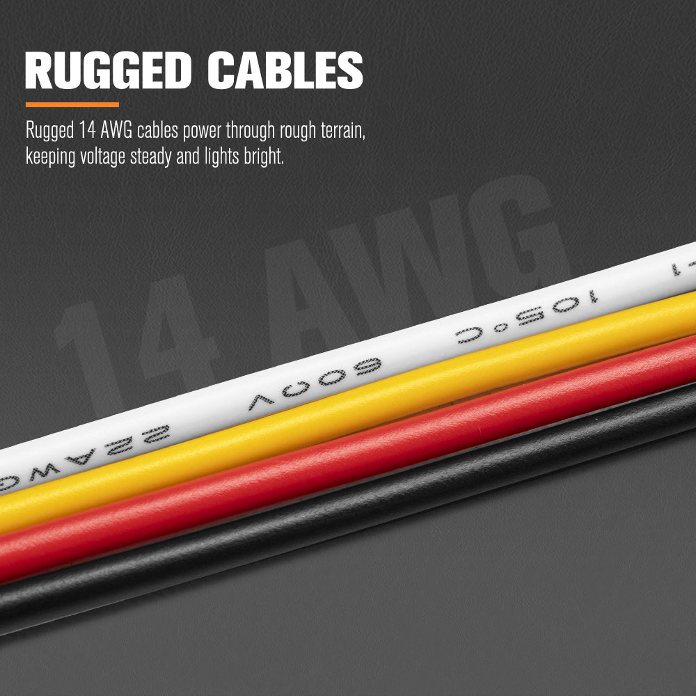 Lightfox 2 Way High Beam Wiring Harness w/ DT 3-Pin Connectors For LED Pod Light - Sunyee