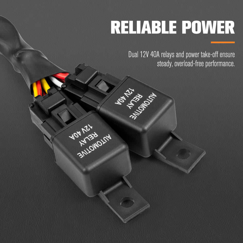 Lightfox 2 Way High Beam Wiring Harness w/ DT 3-Pin Connectors For LED Pod Light - Sunyee