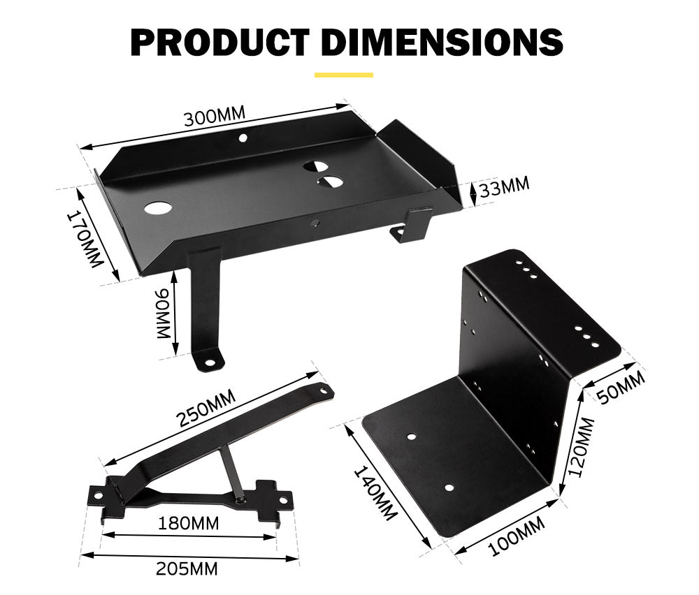 Dual Battery Tray Suit TOYOTA HILUX 2005 -2015 DIESEL KUN25 KUN26 - Sunyee