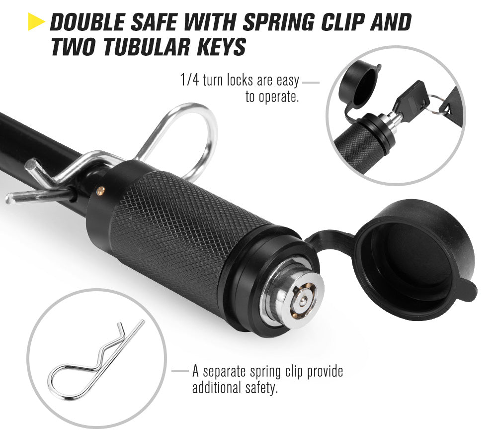 Hitch Pin Lock S Type Tow Bar Ball Trailer Parts Anti Theft 4WD 4X4 Caravan - Sunyee