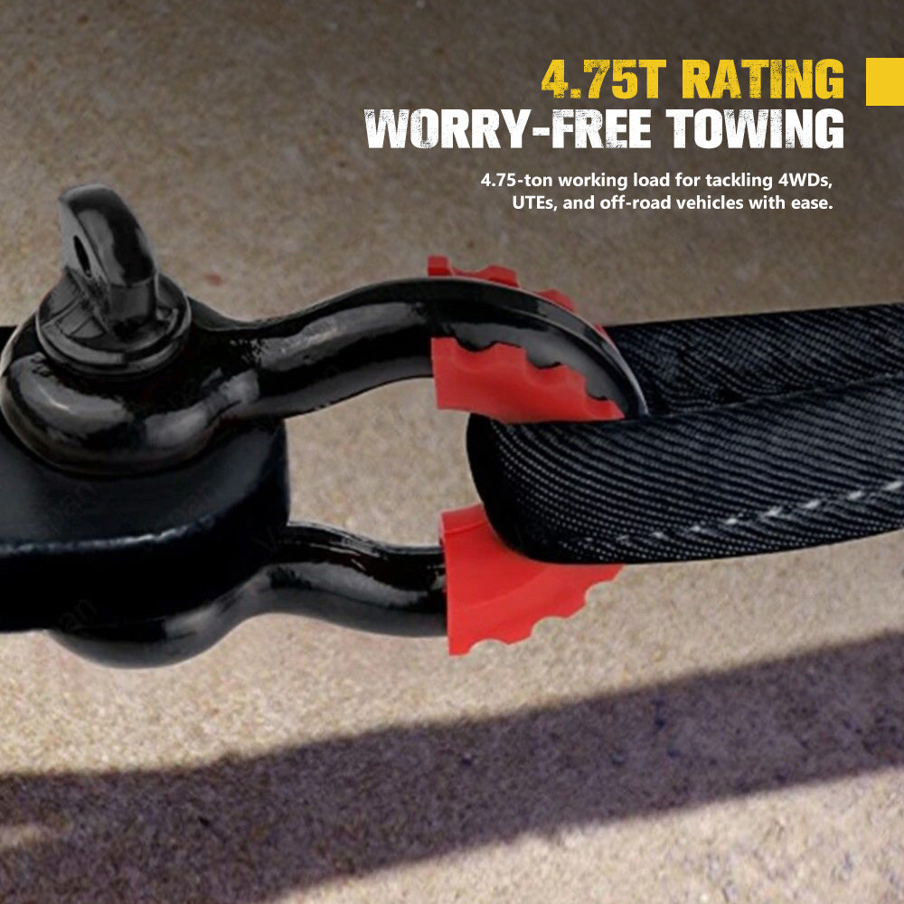 Recovery Hitch Receiver Rated 4.75 Tonne + Bow Shackle Tow Bar Off Road 4x4 4WD - Sunyee