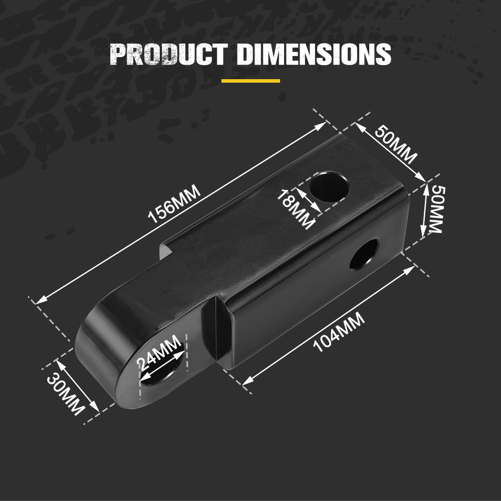 Recovery Hitch Receiver Rated 4.75 Tonne + Bow Shackle Tow Bar Off Road 4x4 4WD - Sunyee