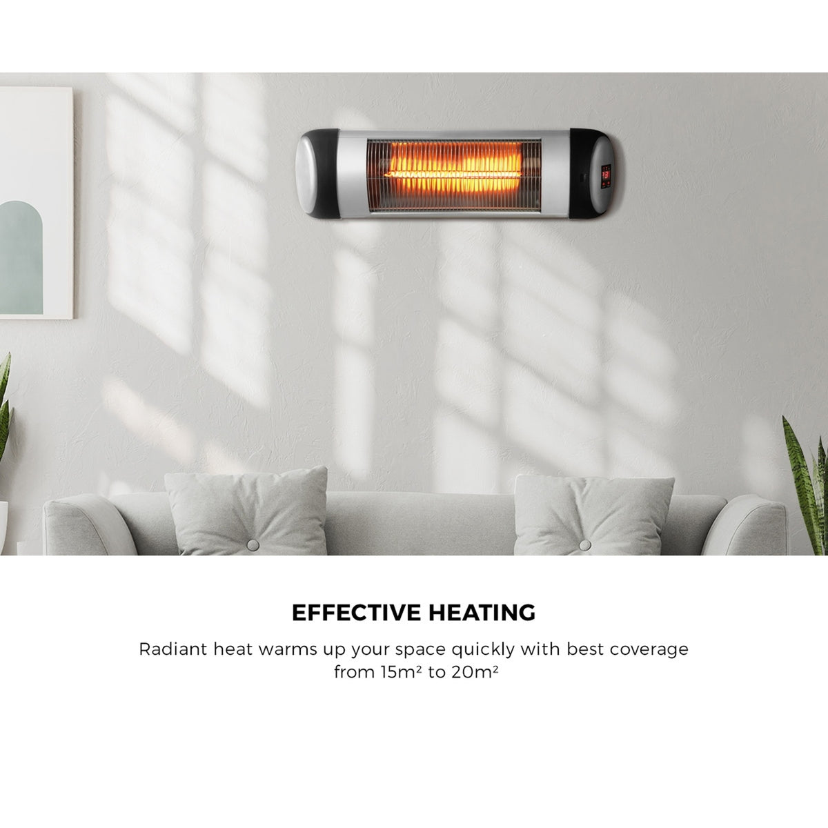 Vevare Electric Infrared Radiant Heater 2x1500W Patio Space Strip Heater Remote - Sunyee