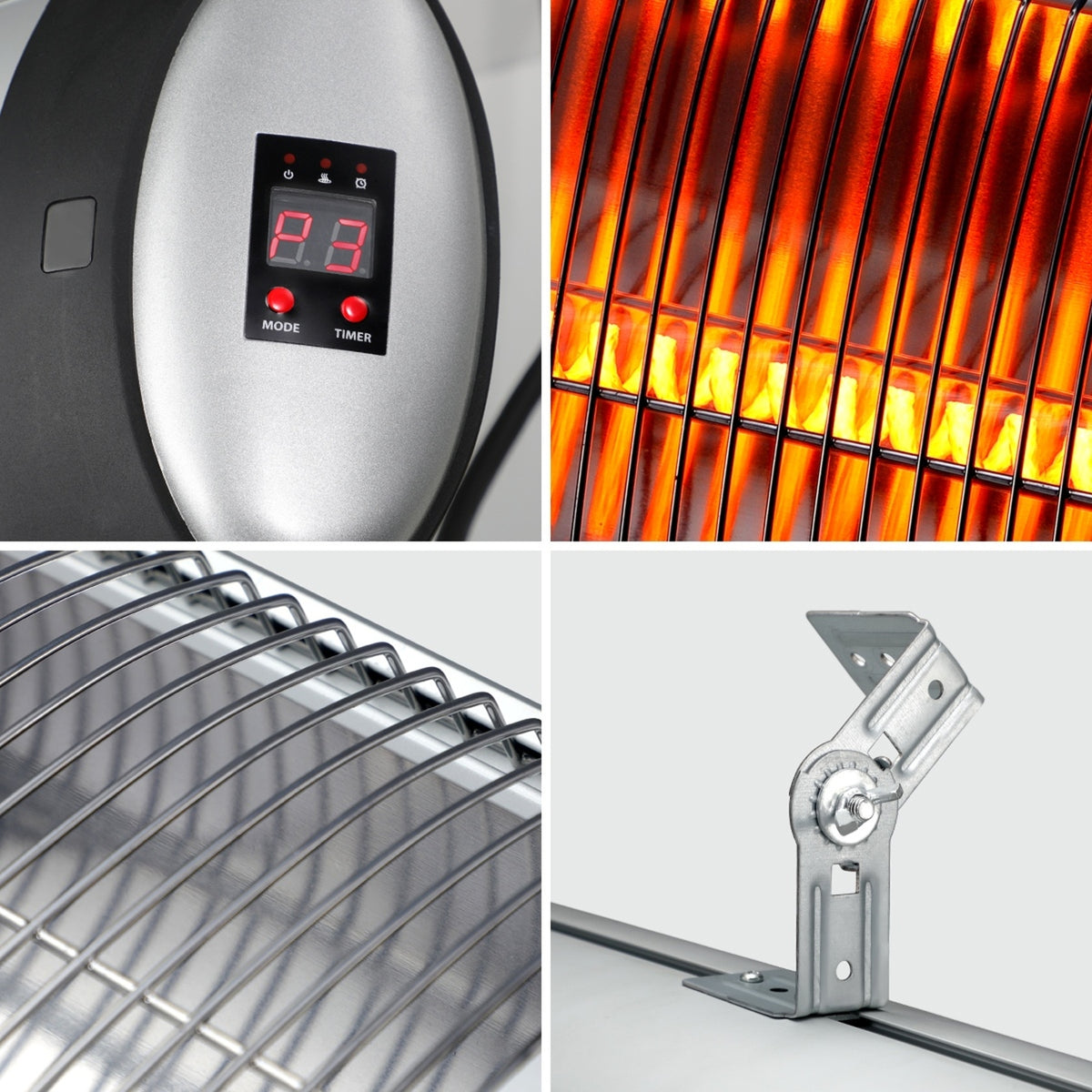 Vevare Electric Infrared Radiant Heater 2x1500W Patio Space Strip Heater Remote - Sunyee
