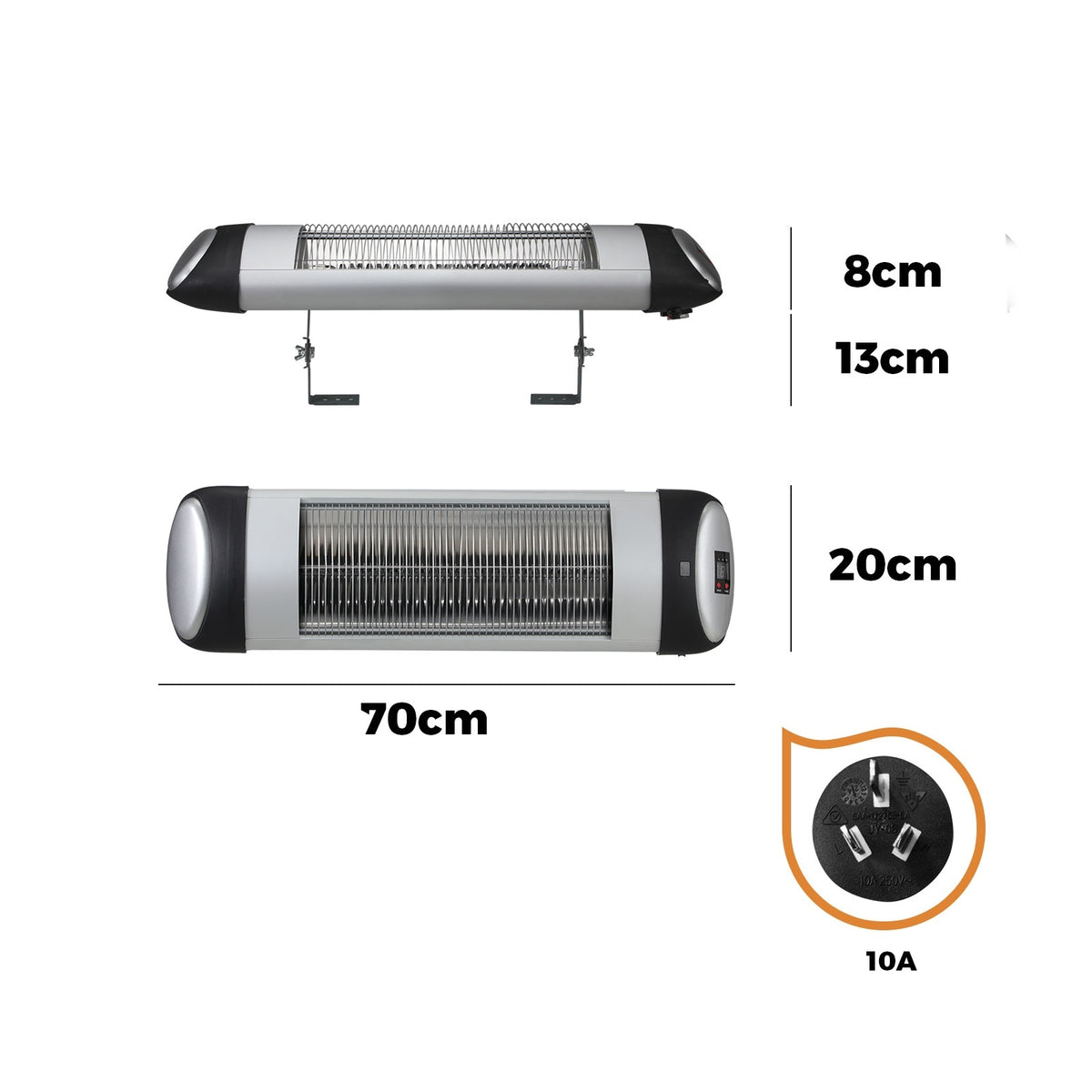 Vevare Electric Infrared Radiant Heater 2x1500W Patio Space Strip Heater Remote - Sunyee
