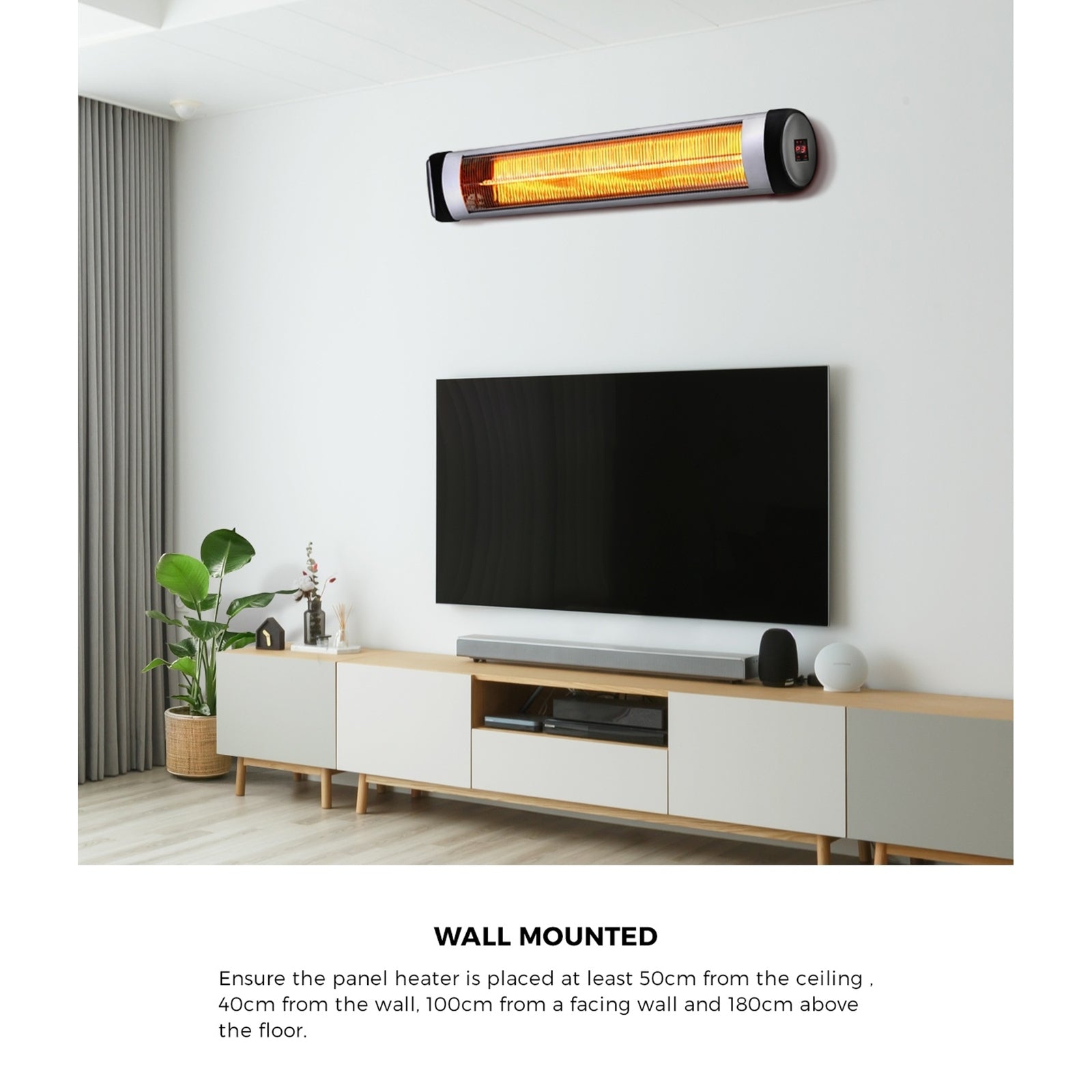 Vevare Electric Strip Infrared Heater Radiant 2x 3000W Patio Space Heater Remote - Sunyee