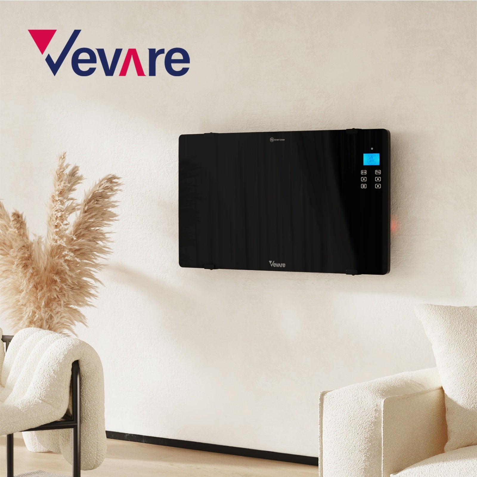 Vevare Electric Glass Panel Heater Convection Heaters 2PCS 2000W Wall Mounted - Sunyee