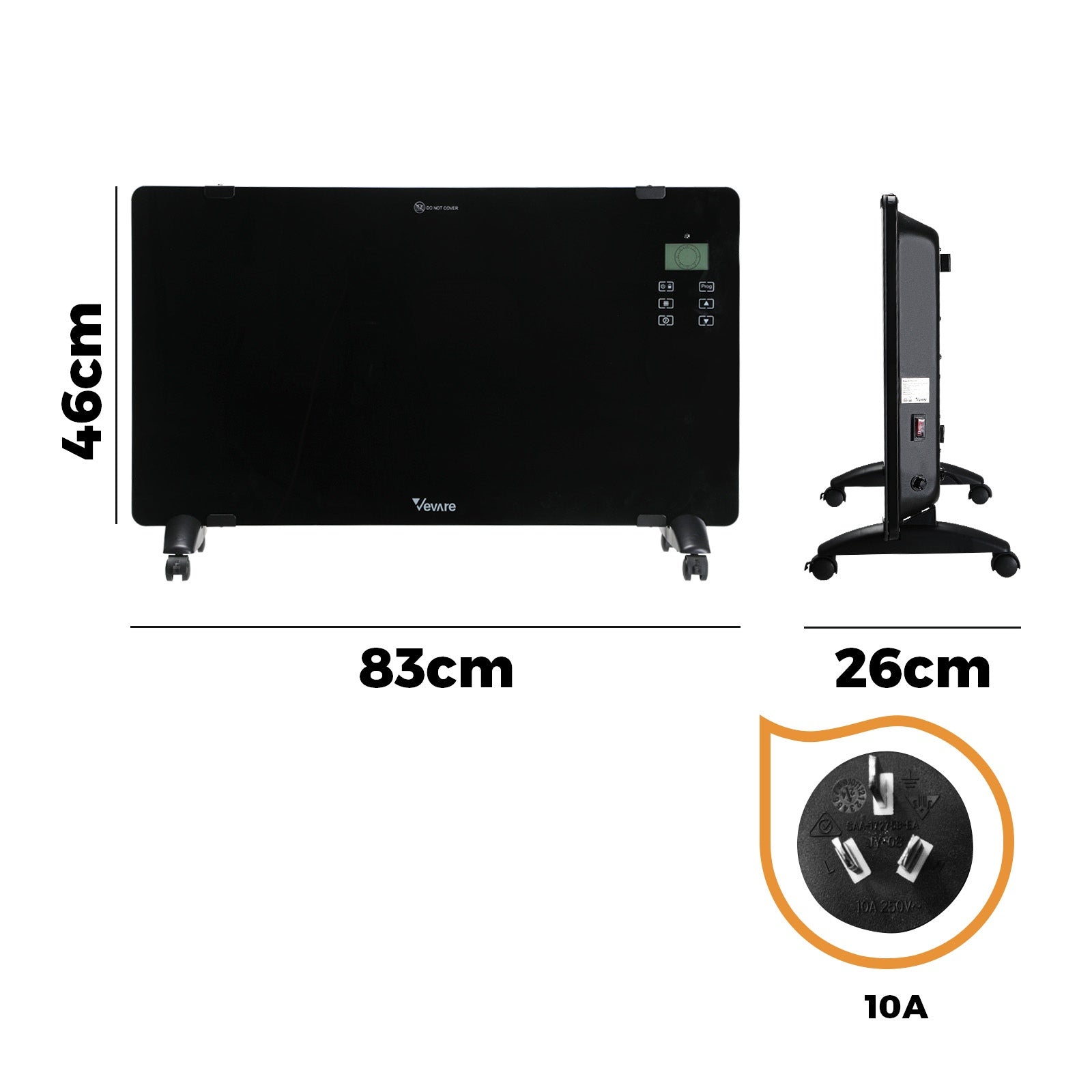 Vevare Electric Glass Panel Heater Convection Heaters 2PCS 2000W Wall Mounted - Sunyee