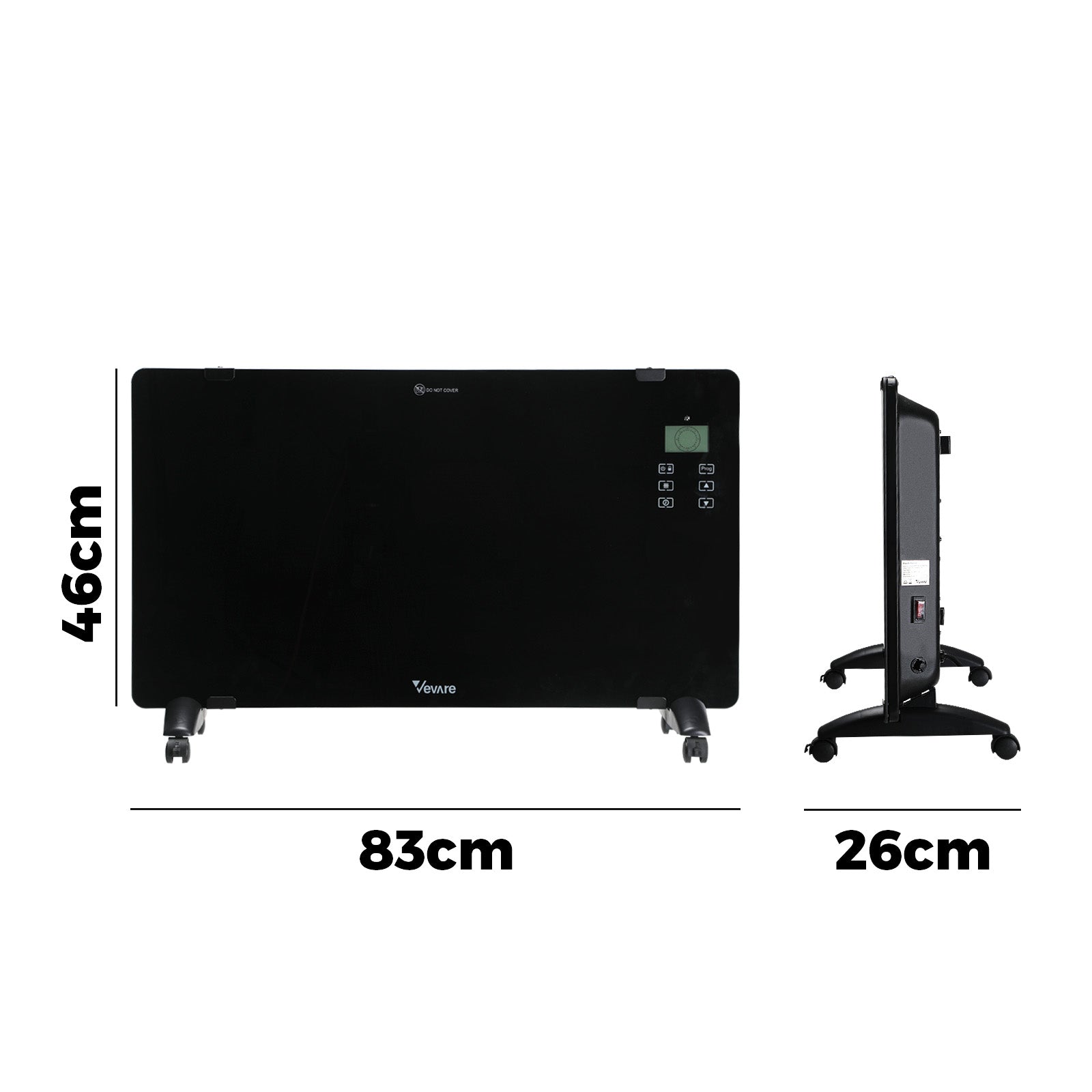 Vevare 2000W Electric Glass Panel Heater Convection Heaters Wall Mounted - Sunyee