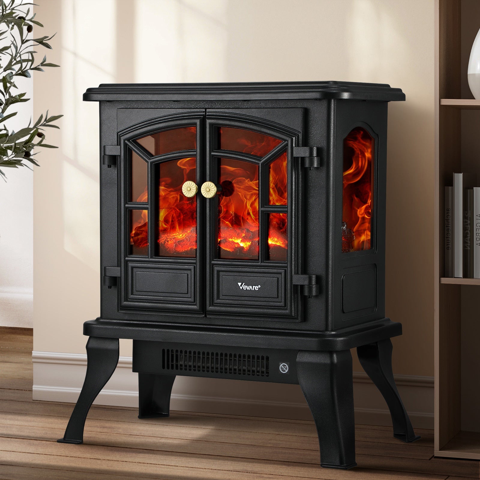 Vevare 2000W Electric Fireplace Heater 3D Flame Effect Wall Mounted Freestanding - Sunyee