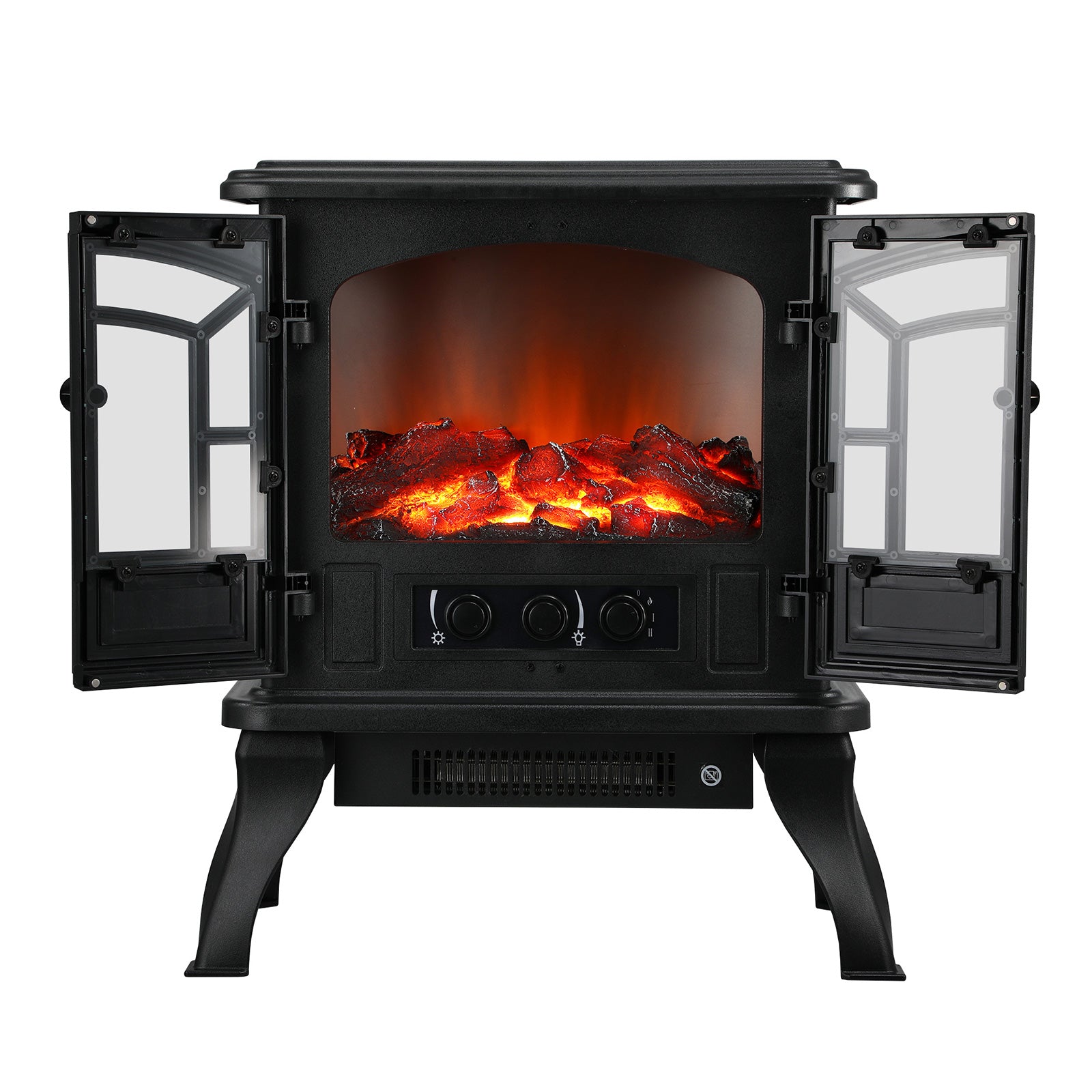Vevare Electric Fireplace Heater Freestanding 3D Flame Effect Indoor 2000W - Sunyee
