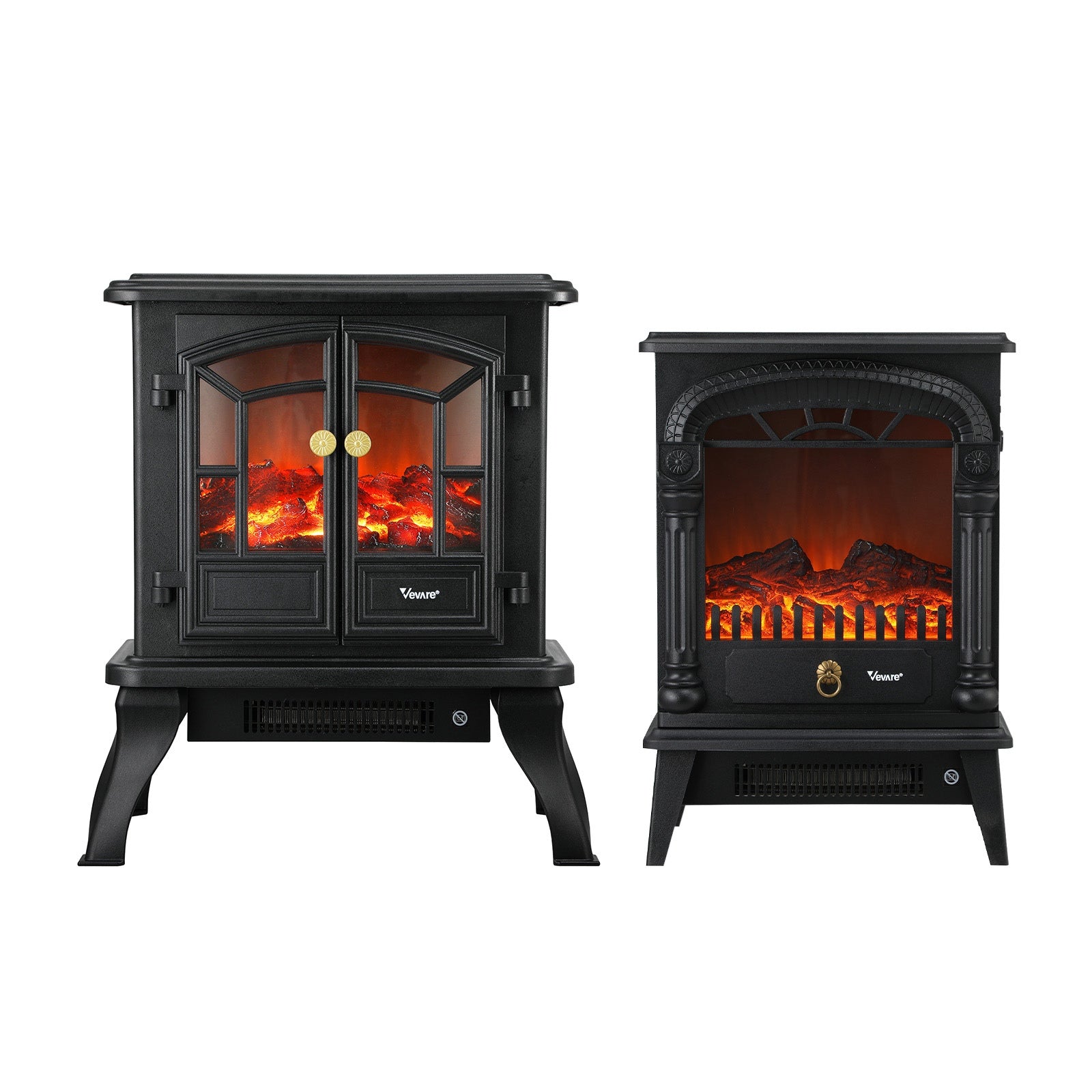 Vevare 2000W Electric Fireplace Heater Freestanding 3D Flame Effect Indoor - Sunyee