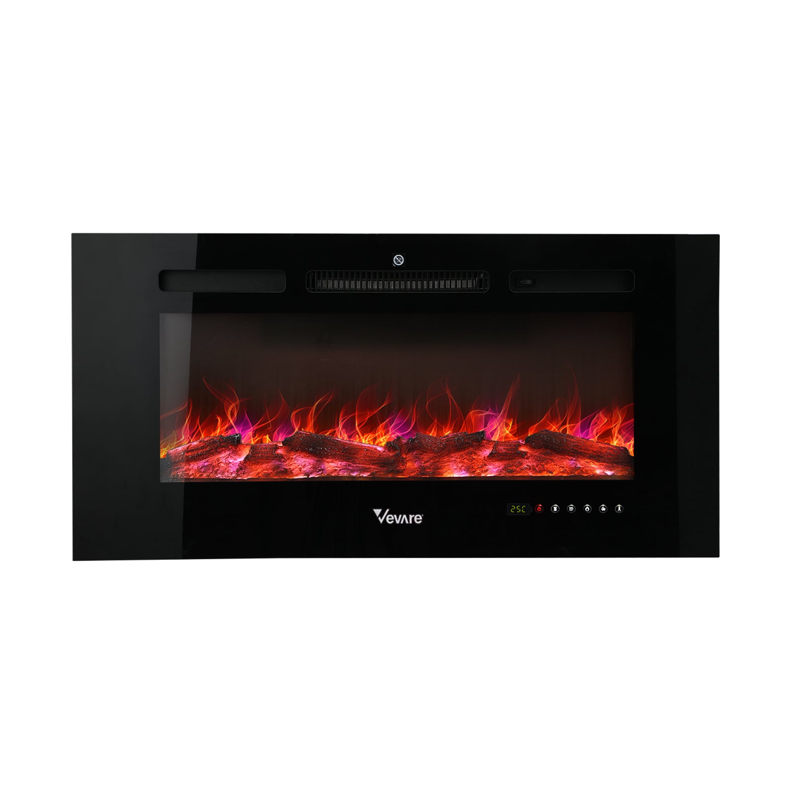 Vevare 2000W Electric Fireplace Heater 3D Flame Effect Wall Mounted Freestanding - Sunyee