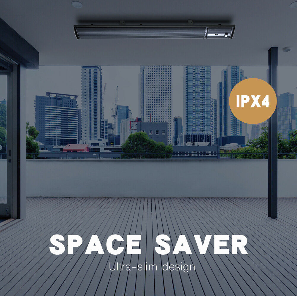 Electric Infrared Radiant Strip Heater Outdoor 2400W Panel Heat Bar w/ Remote - Sunyee