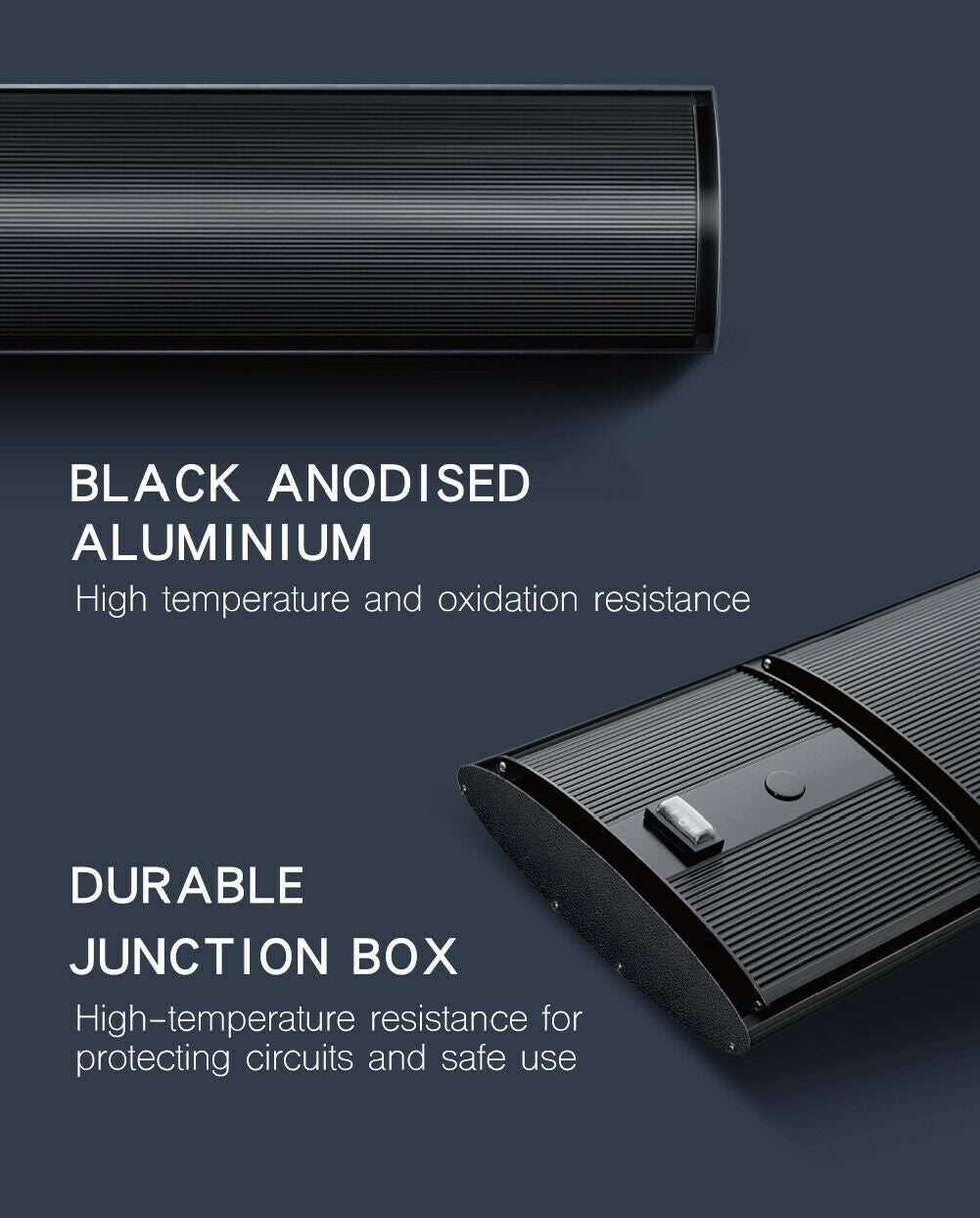 Electric Infrared Radiant Strip Heater Outdoor 2400W Panel Heat Bar w/ Remote - Sunyee