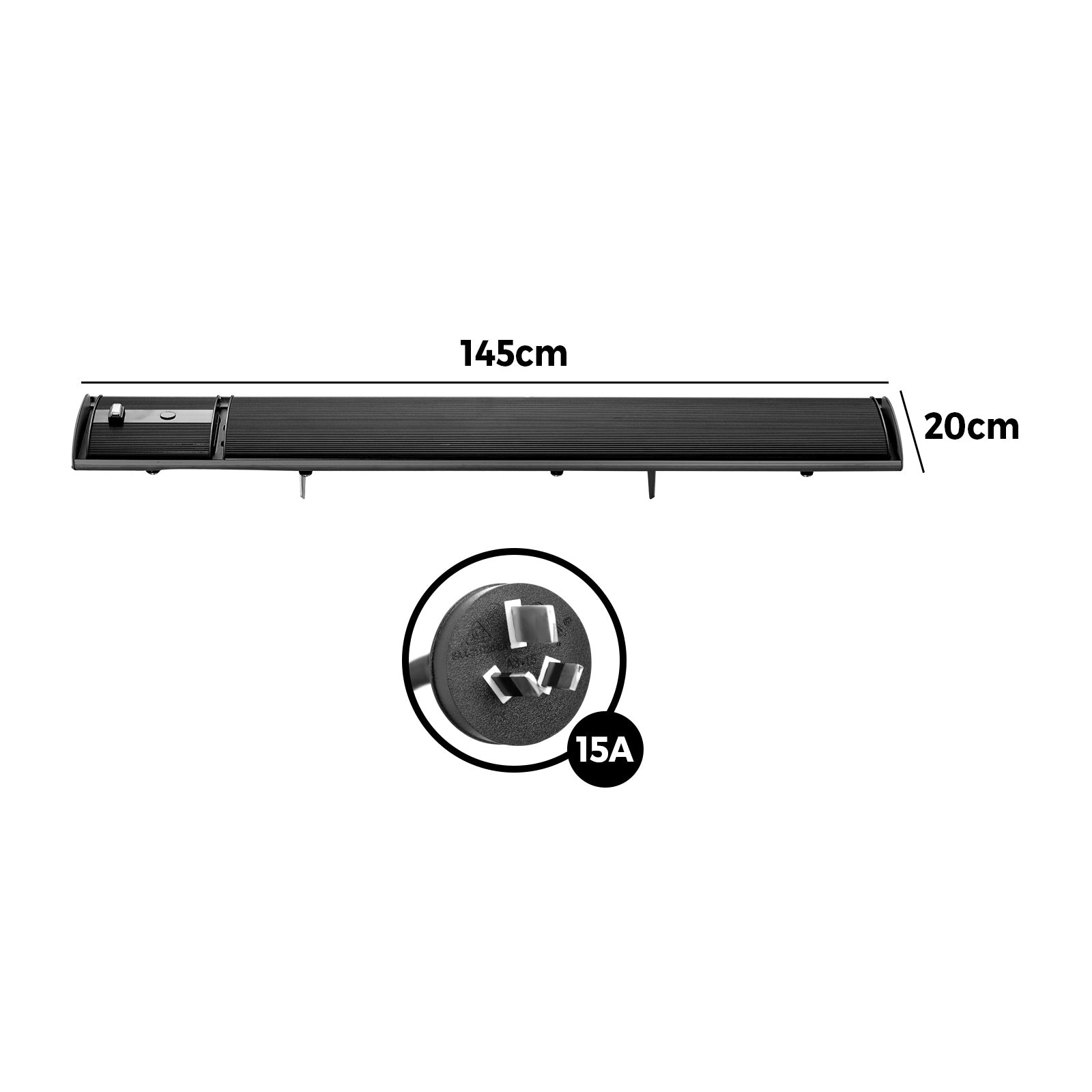 Vevare Outdoor Electric Strip Heater Radiant Infrared Panel 2pcs 2400W - Sunyee