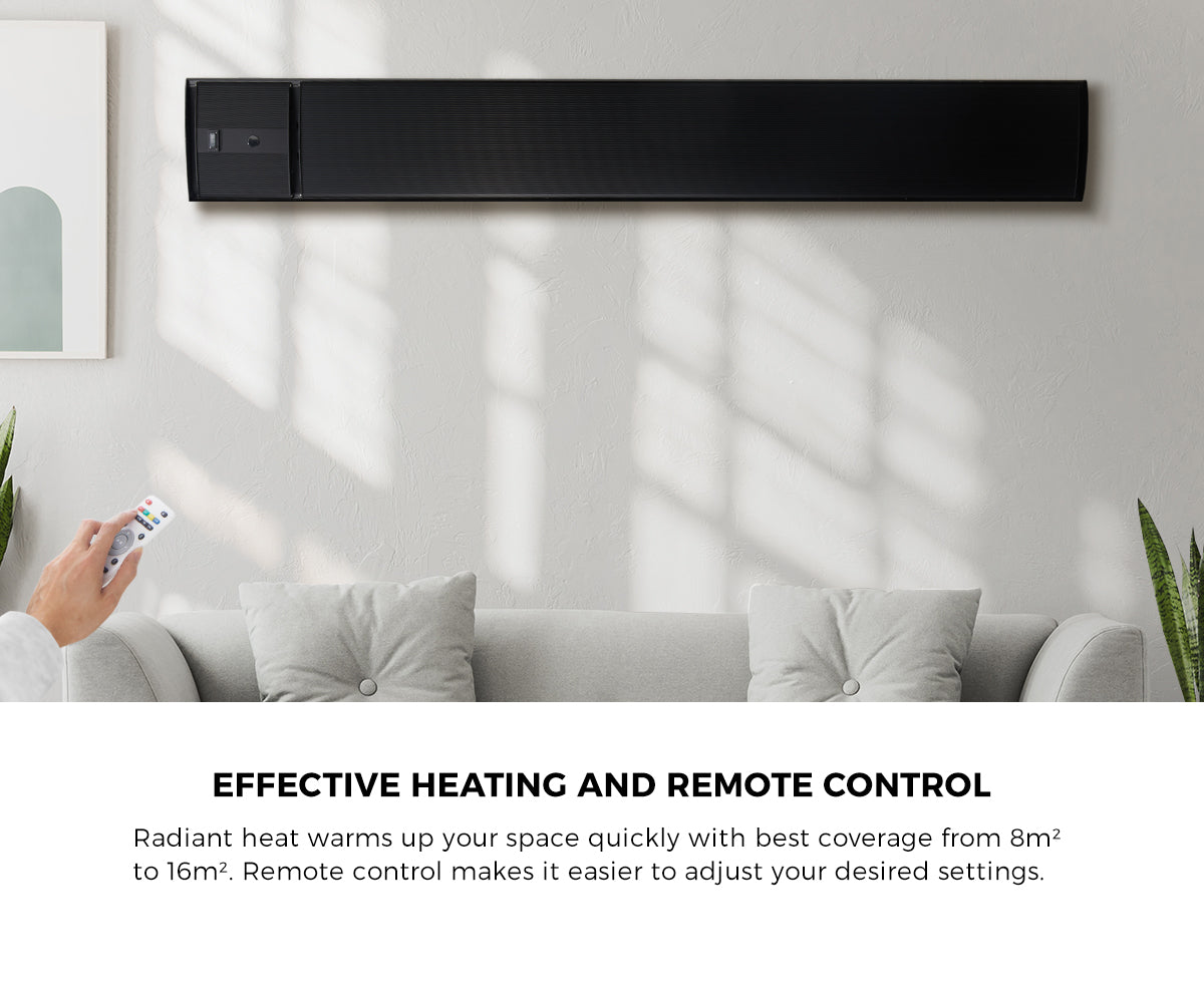 Vevare Strip Heater Radiant Infrared Electric Panel 2400W Remote Control Outdoor - Sunyee
