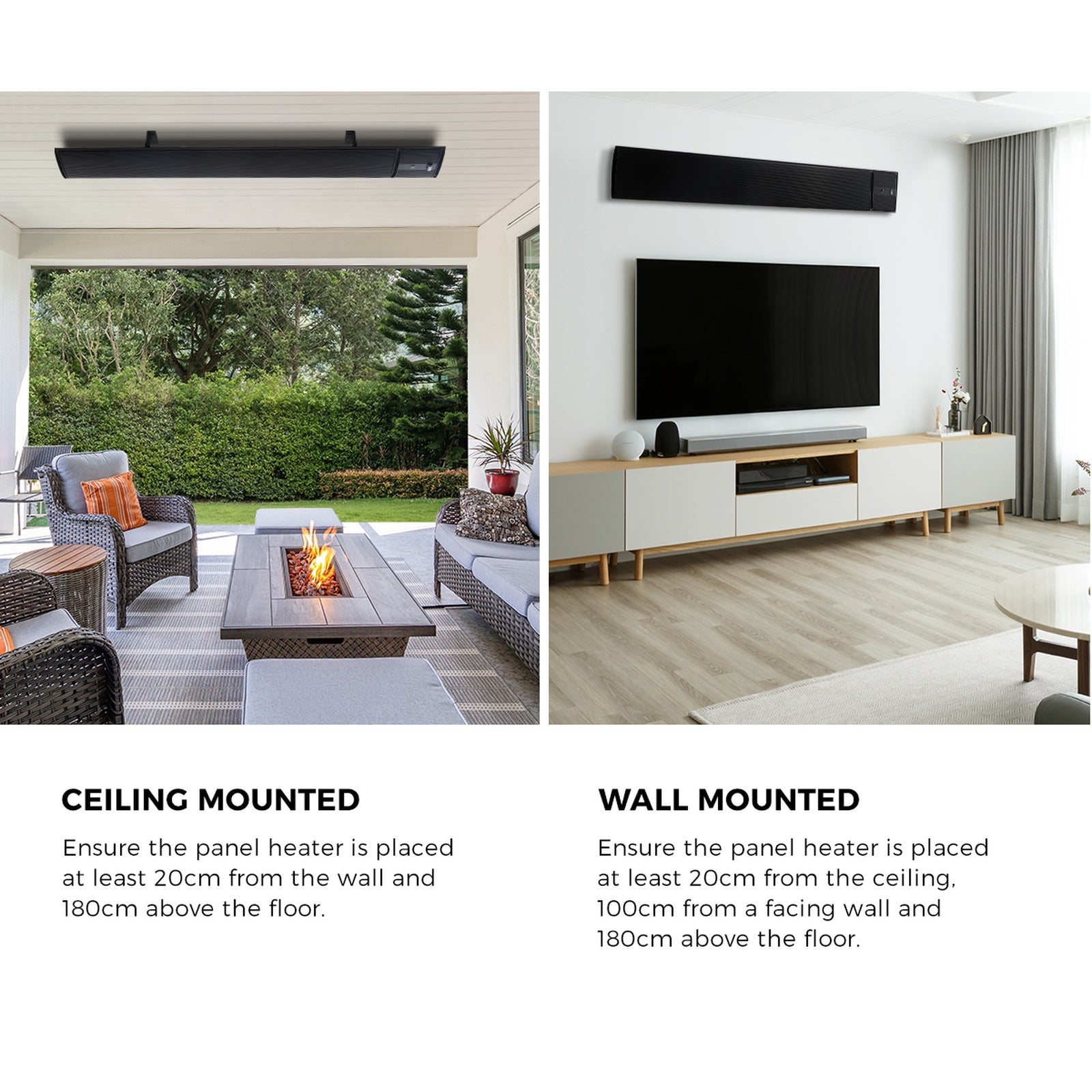 Vevare Outdoor Electric Strip Heater Radiant Infrared 2PCS 3200W - Sunyee