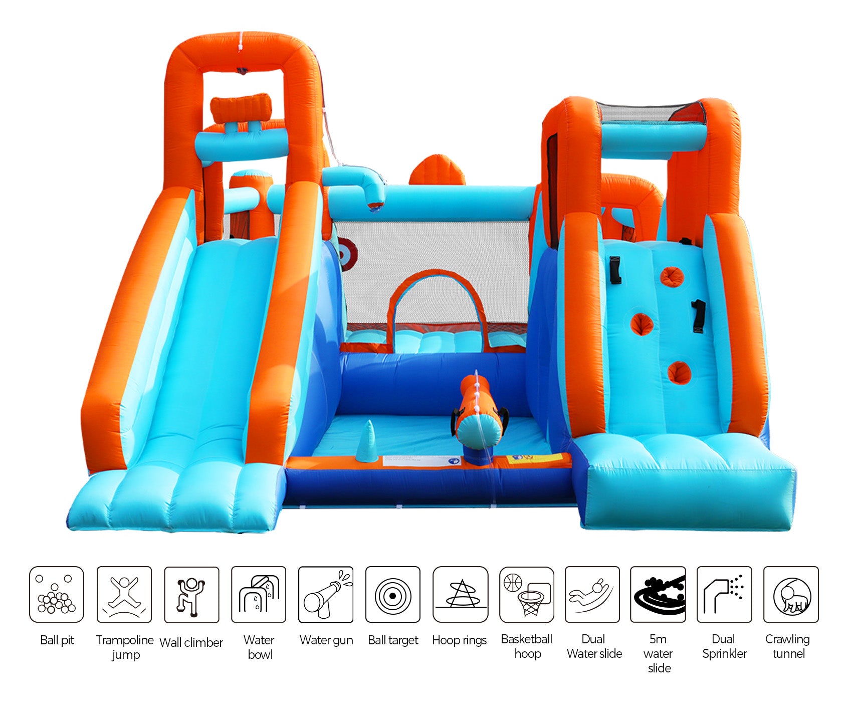 AirMyFun 12 Play Zones Inflatable Water Slide Park Jumping Castle Bounce House - Sunyee