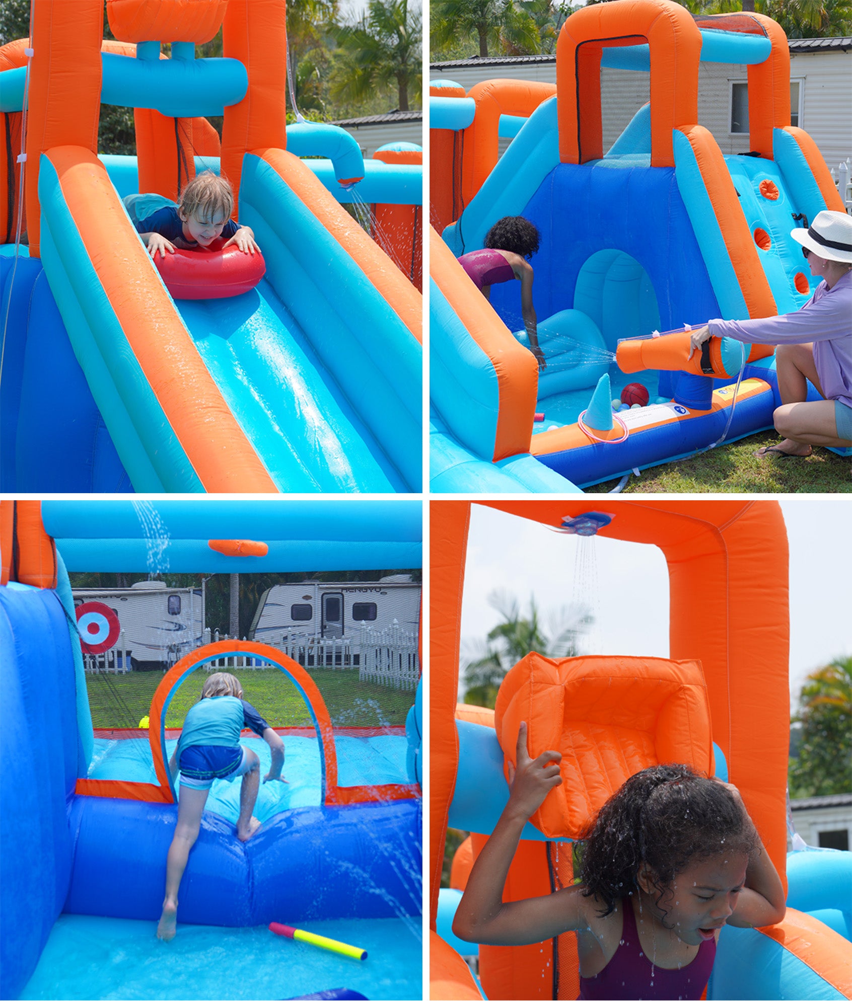 AirMyFun 12 Play Zones Inflatable Water Slide Park Jumping Castle Bounce House - Sunyee