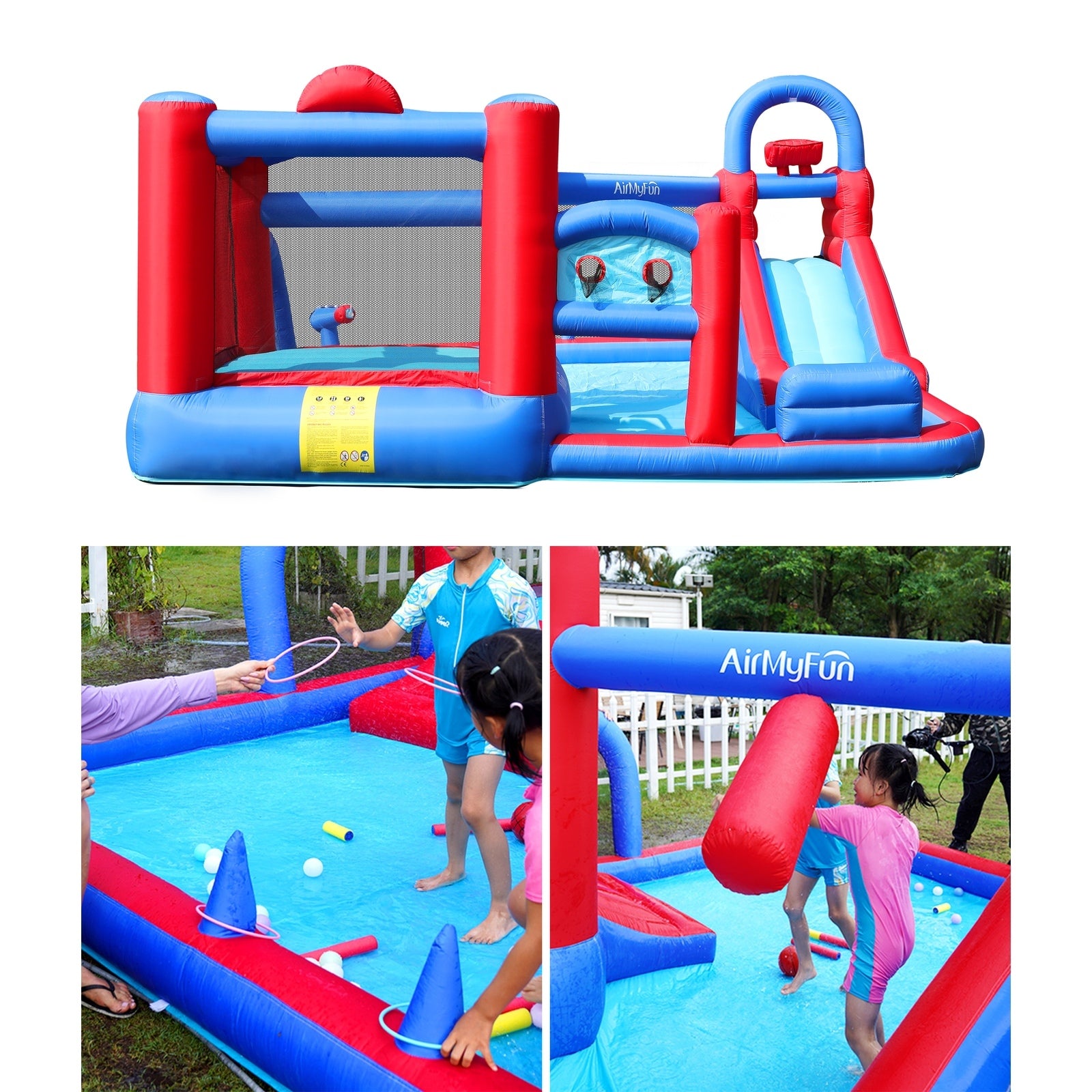 AirMyFun 11 Play Zones Inflatable Trampoline Bounce House Jumping Water Slide - Sunyee