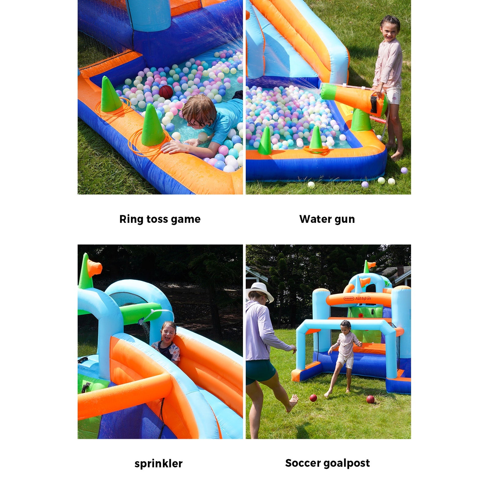 AirMyFun 9-IN-1 Inflatable Water Park Jumping Castle Soccer Goalpost Blower - Sunyee