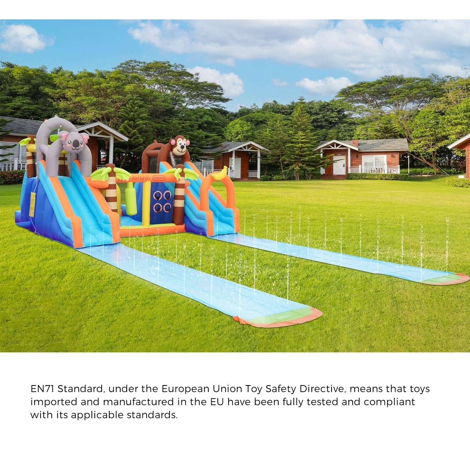 AirMyFun 12 Play Zones Inflatable Dual Water Slide Animal Theme Jumping Castle - Sunyee