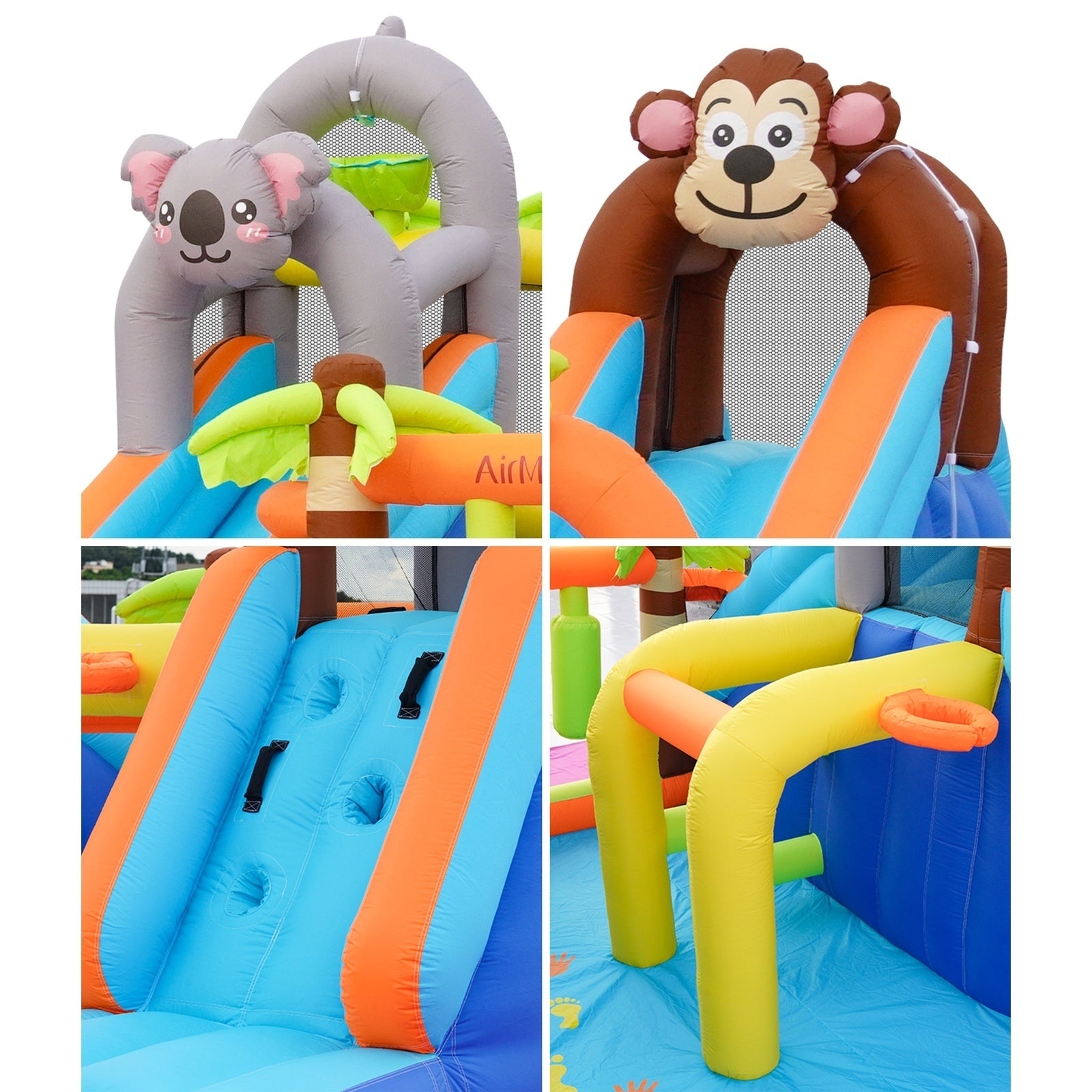AirMyFun 12 Play Zones Inflatable Dual Water Slide Animal Theme Jumping Castle - Sunyee