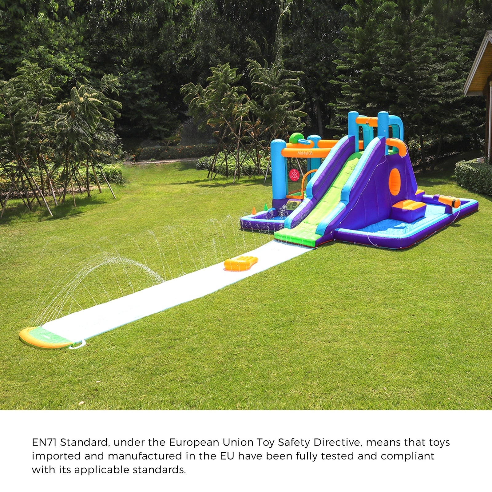 AirMyFun Inflatable WaterSlide Trampoline Castle Bounce House Splash Jumping Toy - Sunyee