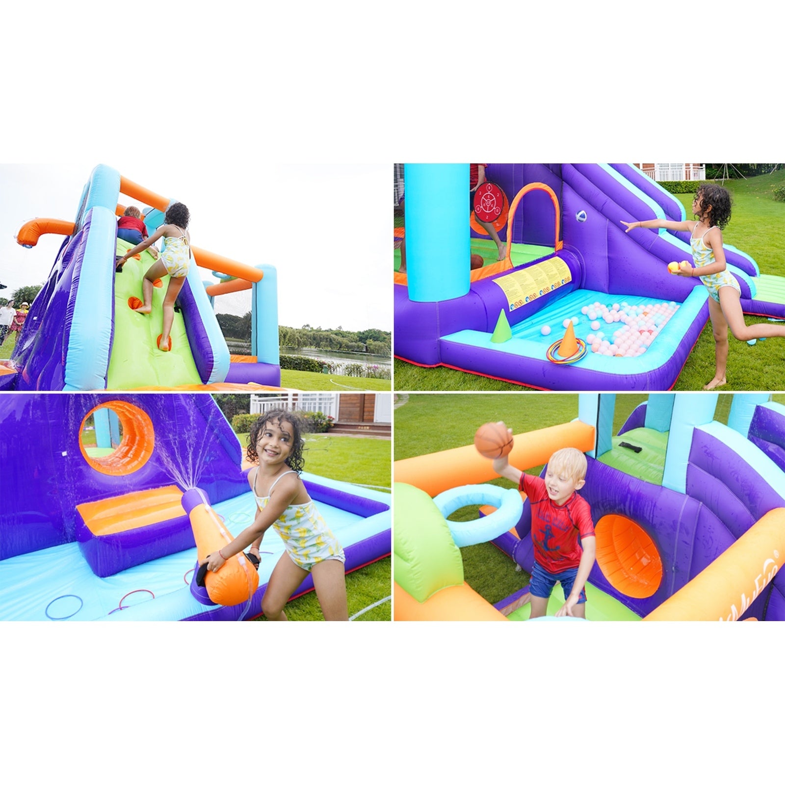 AirMyFun Inflatable WaterSlide Trampoline Castle Bounce House Splash Jumping Toy - Sunyee