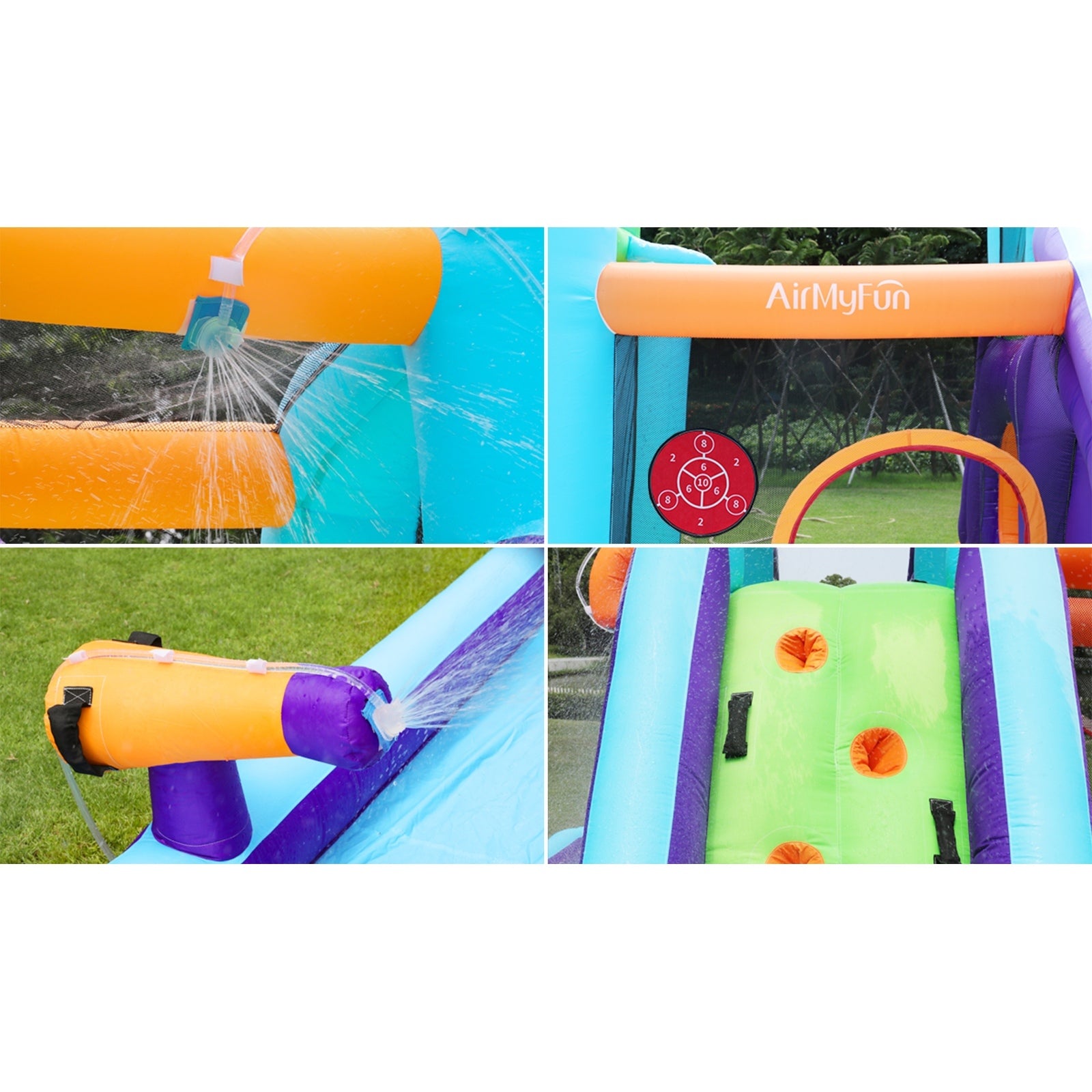 AirMyFun Inflatable WaterSlide Trampoline Castle Bounce House Splash Jumping Toy - Sunyee