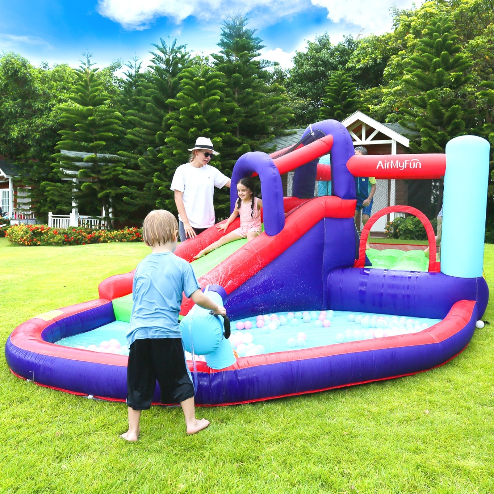 AirMyFun Inflatable Bounce House Water Slide Outdoor Jumping Castle Kids Toy - Sunyee