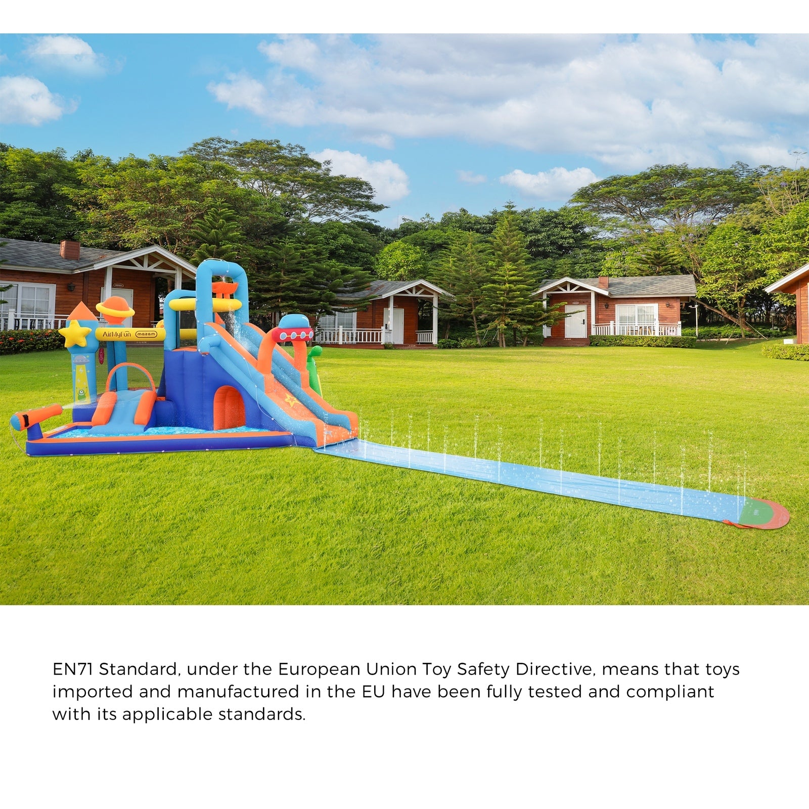 AirMyFun 12 Play Zones Inflatable Trampoline Castle Space Theme Water Slide - Sunyee