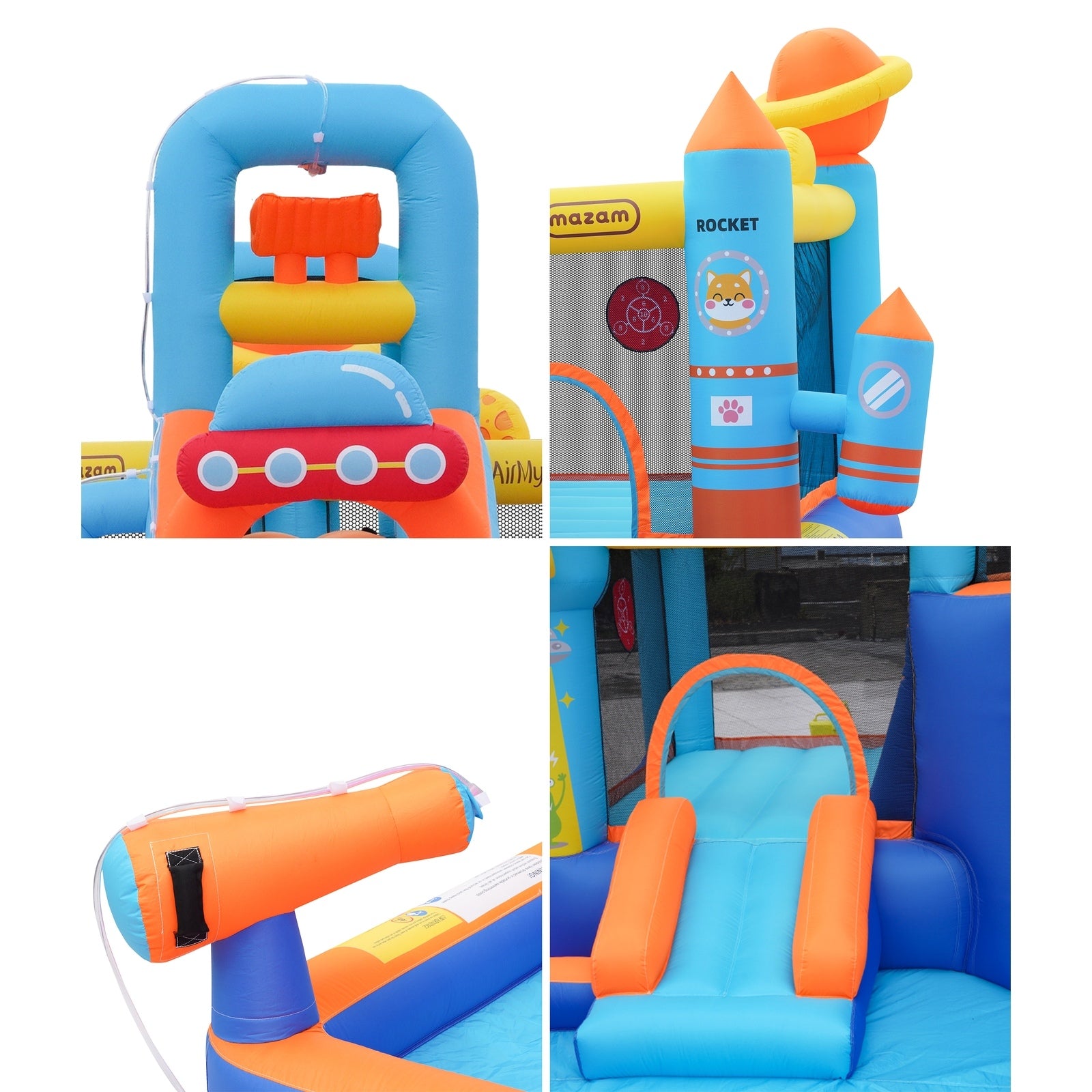 AirMyFun 12 Play Zones Inflatable Trampoline Castle Space Theme Water Slide - Sunyee