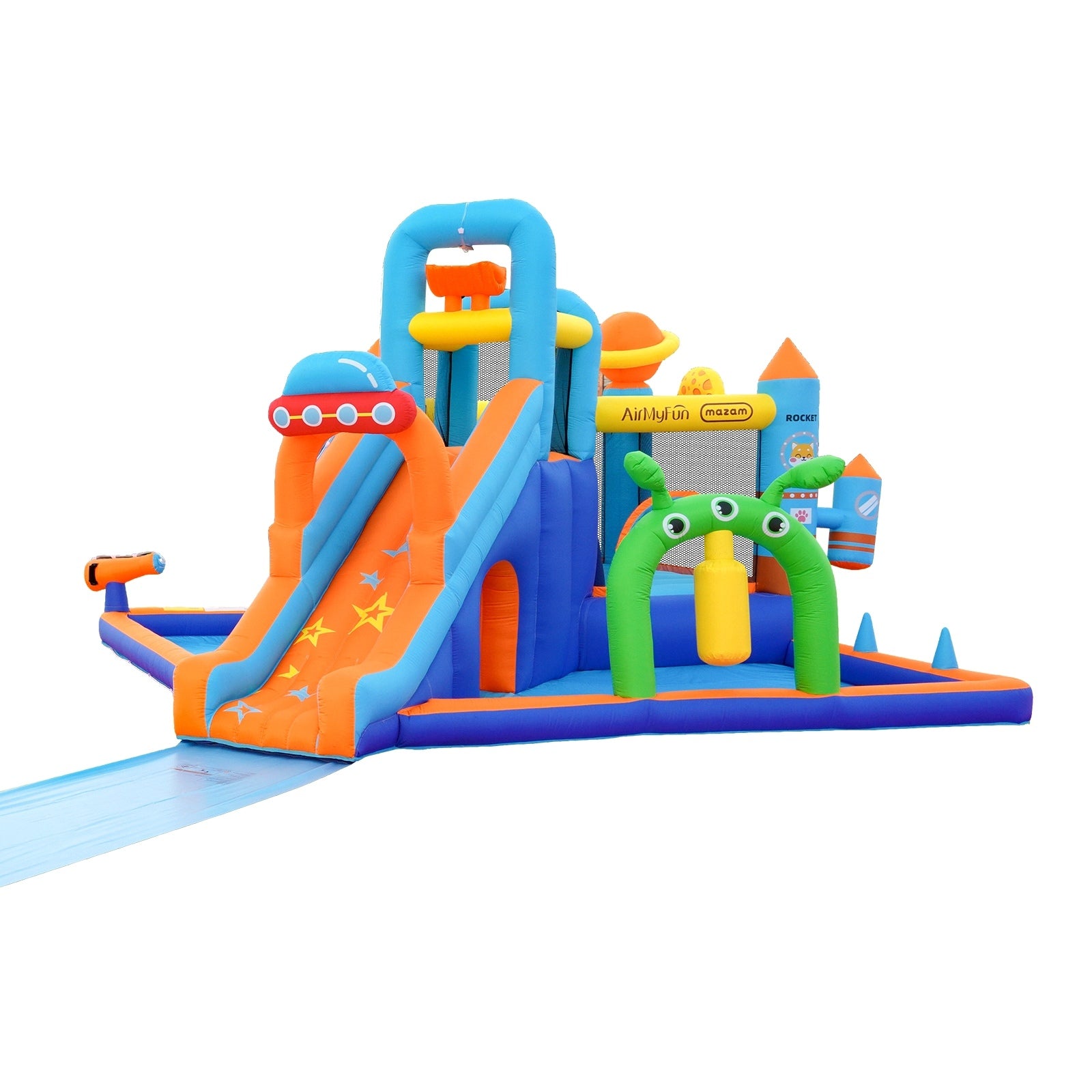 AirMyFun 12 Play Zones Inflatable Trampoline Castle Space Theme Water Slide - Sunyee