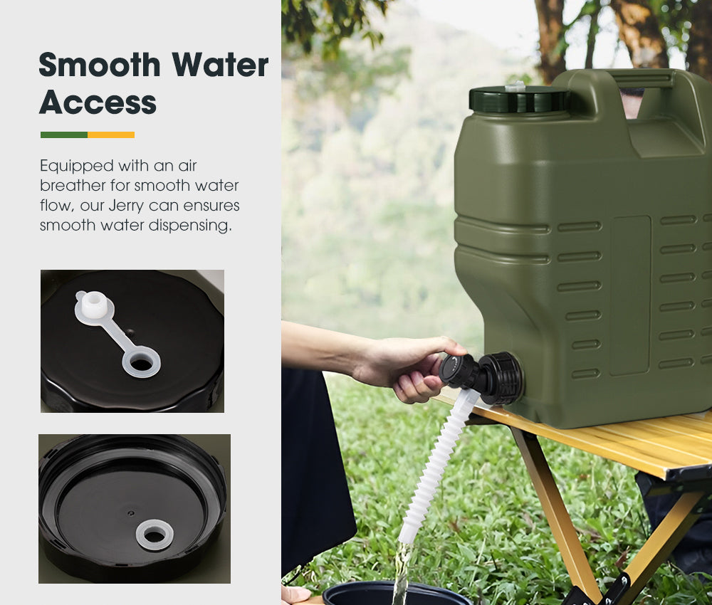 ZUNI Water Container Jerry Can Bucket Camping Outdoor Storage Barrel 12L Green - Sunyee