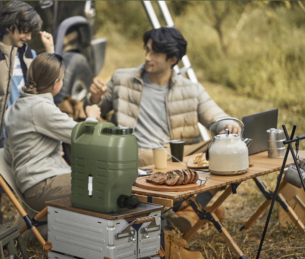 ZUNI Water Container Jerry Can Bucket Camping Outdoor Storage Barrel 12L Green - Sunyee