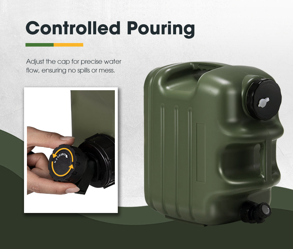 ZUNI Water Container Jerry Can Bucket Camping Outdoor Storage Barrel 25L Green - Sunyee