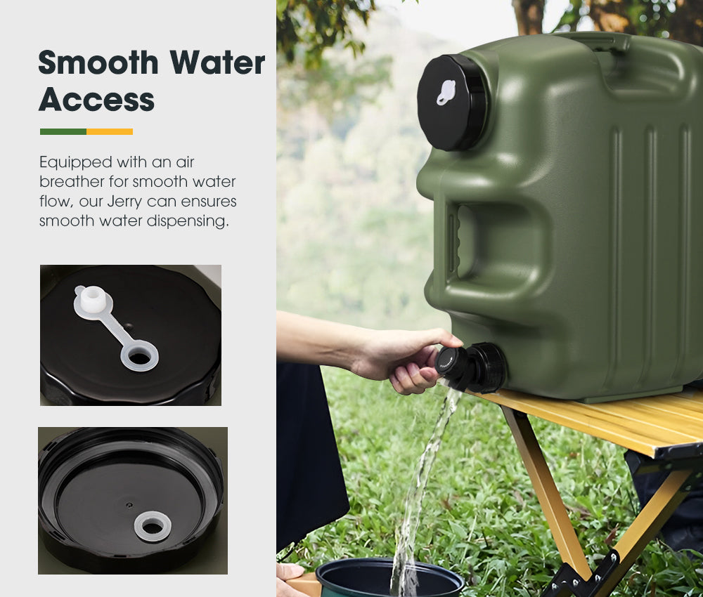 ZUNI Water Container Jerry Can Bucket Camping Outdoor Storage Barrel 25L Green - Sunyee