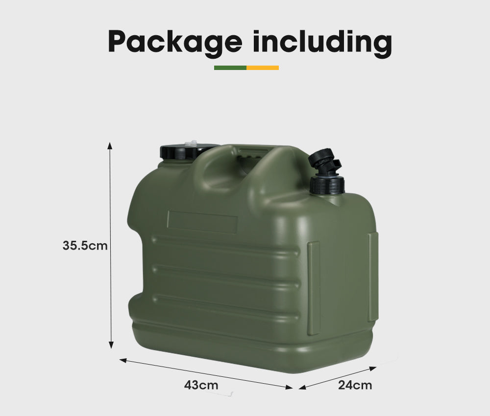 ZUNI Water Container Jerry Can Bucket Camping Outdoor Storage Barrel 25L Green - Sunyee